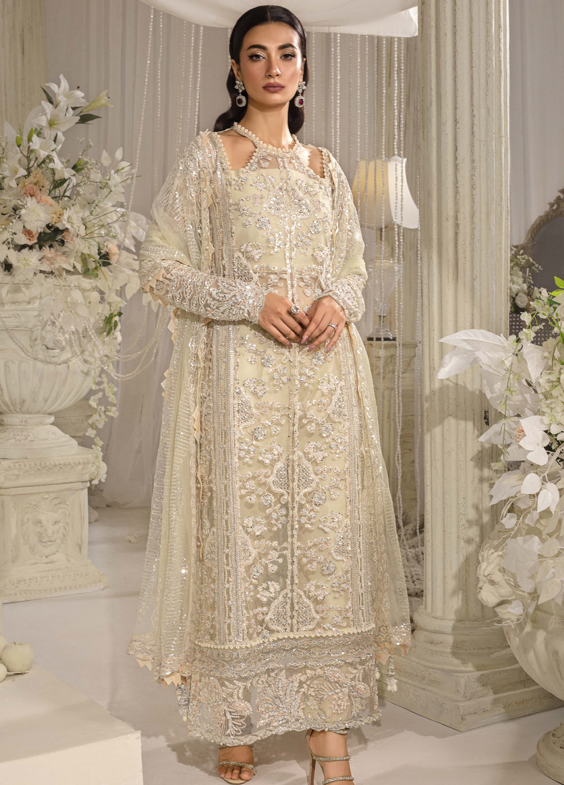 Evara By Elaf Embroidered Net Suit Unstitched 3 Piece EF24EF EFE-01 Aura - Formal Collection