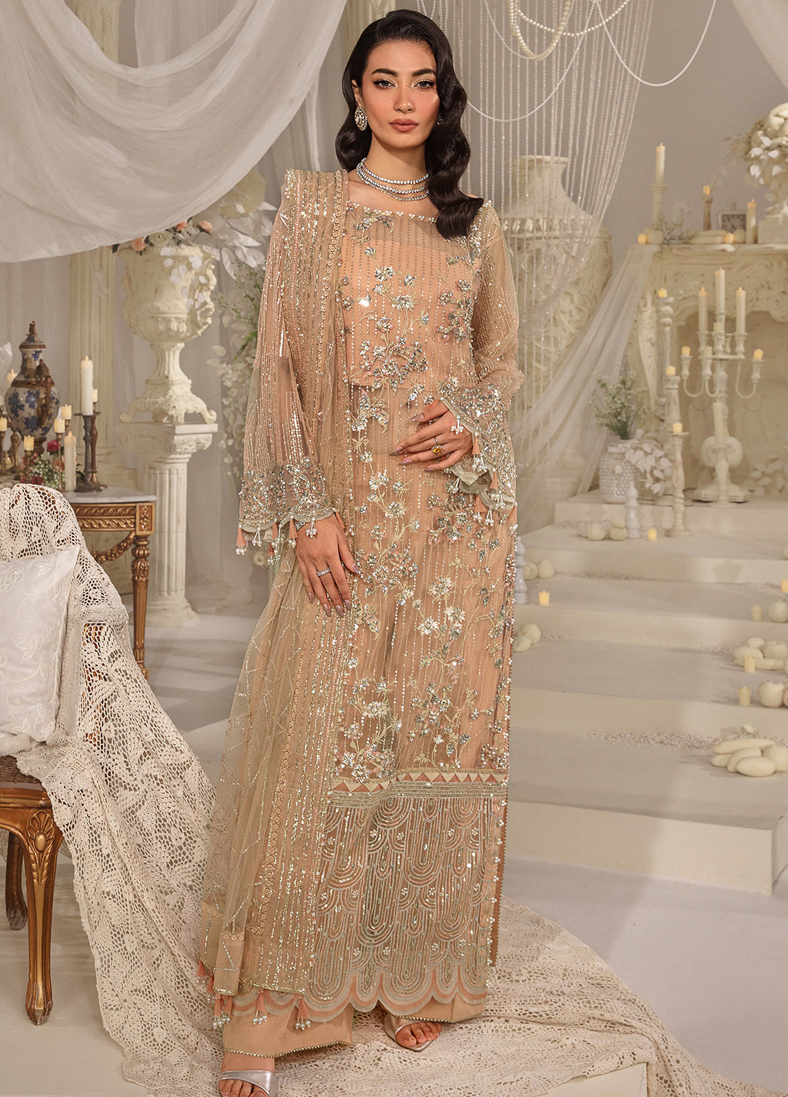 Evara By Elaf Embroidered Net Suit Unstitched 3 Piece EF24EF EFE-06 Zyva - Formal Collection