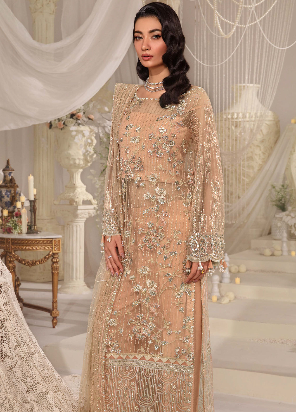 Evara By Elaf Embroidered Net Suit Unstitched 3 Piece EF24EF EFE-06 Zyva - Formal Collection