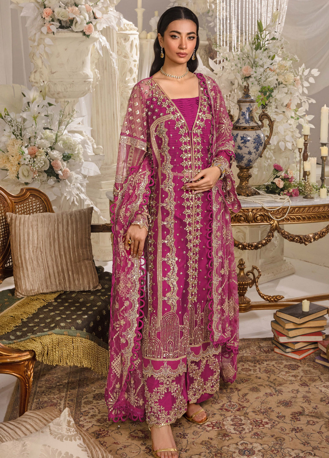 Evara By Elaf Embroidered Net Suit Unstitched 3 Piece EF24EF EFE-07 Regalia - Formal Collection