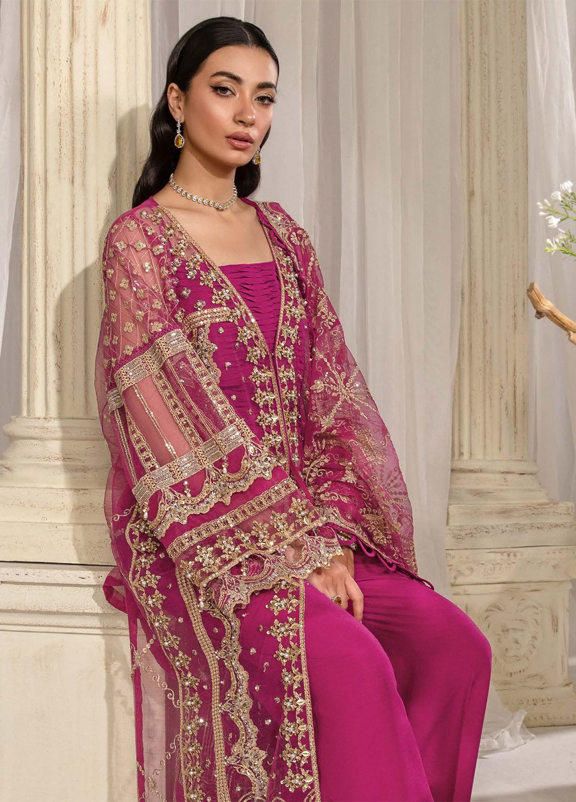 Evara By Elaf Embroidered Net Suit Unstitched 3 Piece EF24EF EFE-07 Regalia - Formal Collection