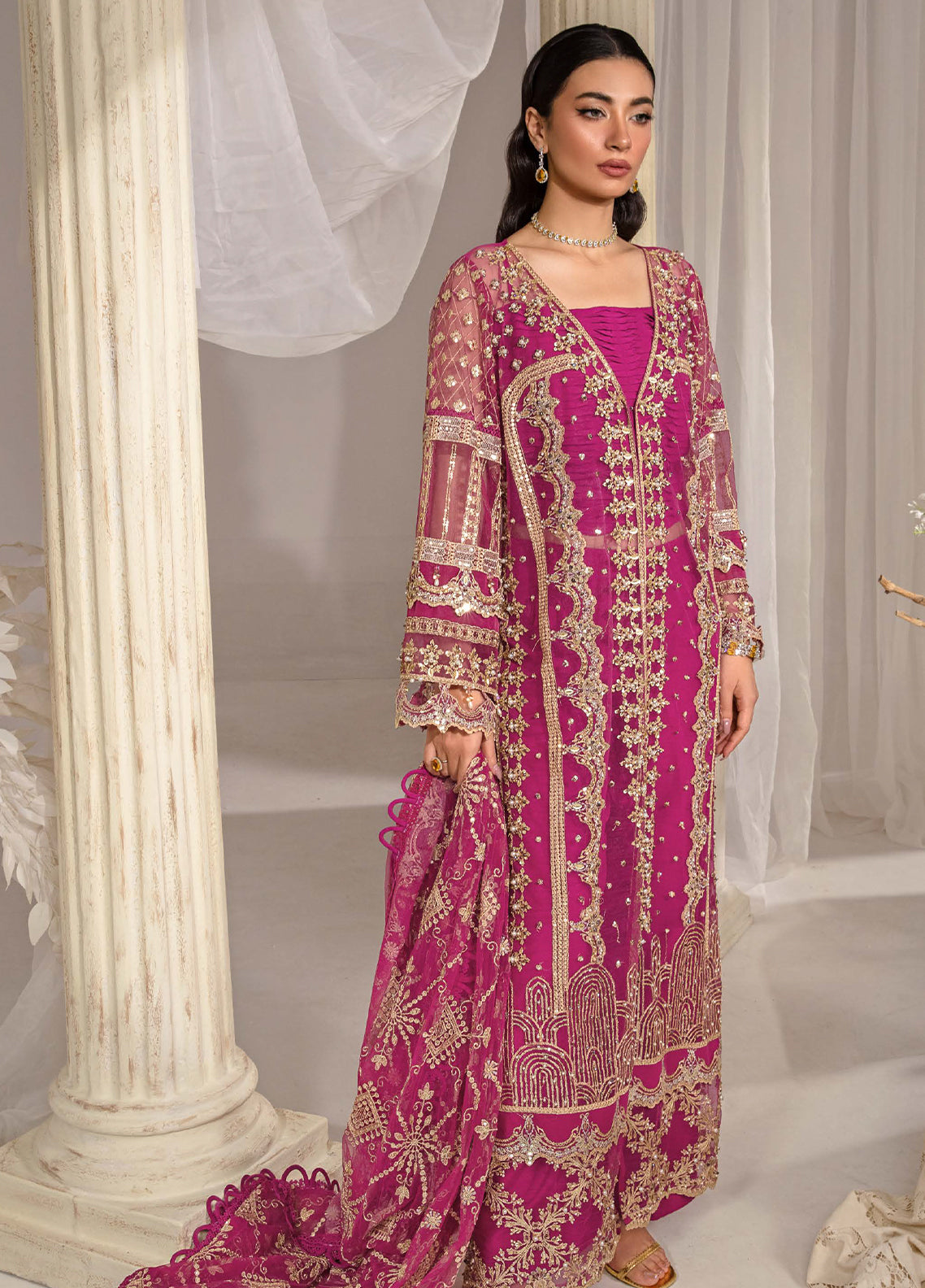 Evara By Elaf Embroidered Net Suit Unstitched 3 Piece EF24EF EFE-07 Regalia - Formal Collection