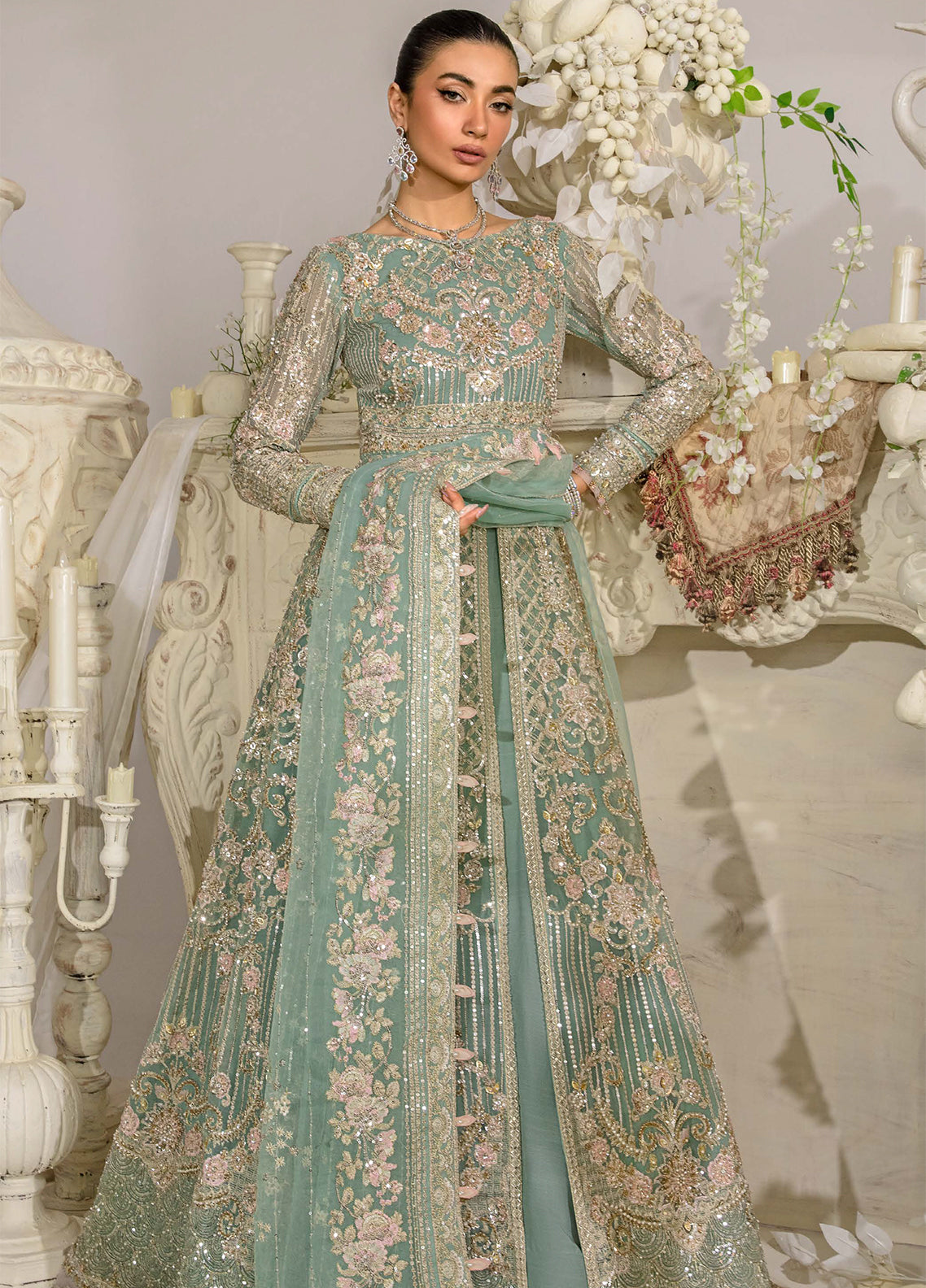 Evara By Elaf Embroidered Organza Suit Unstitched 3 Piece EF24EF EFE-02 Elsa - Formal Collection