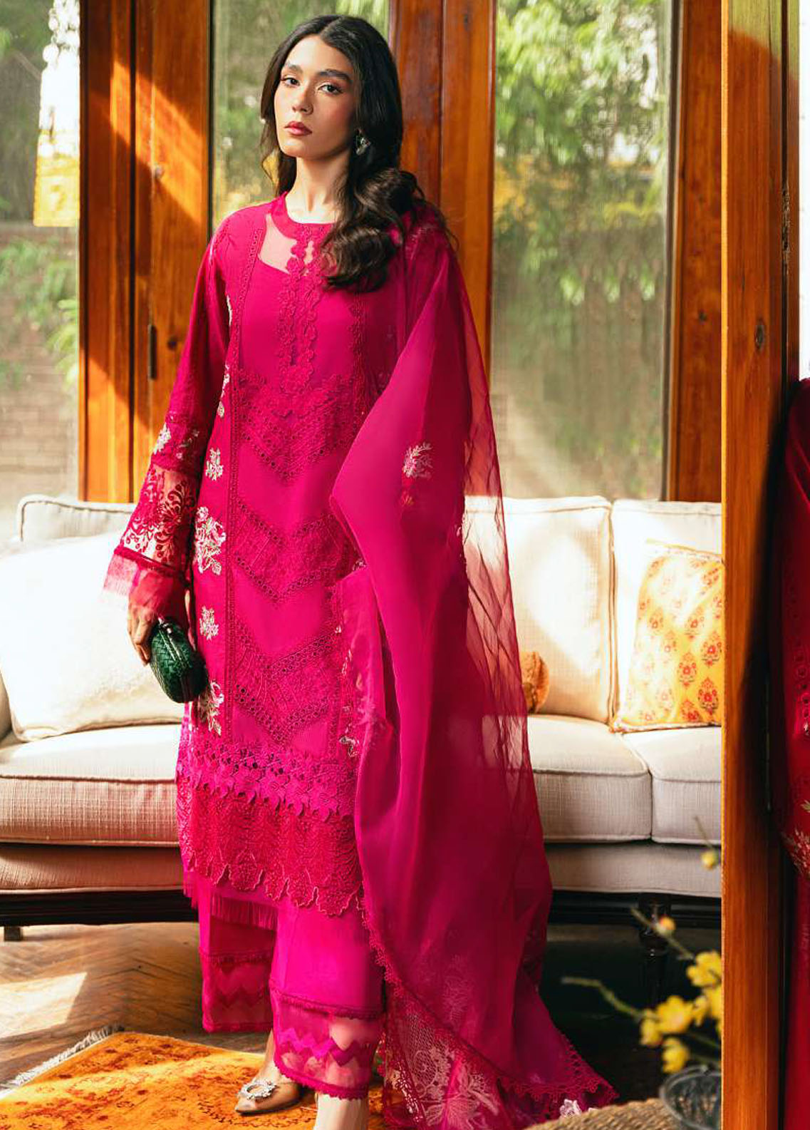 Saira Rizwan Pret Embroidered Lawn 3 Piece Suit SR23E Rosalee