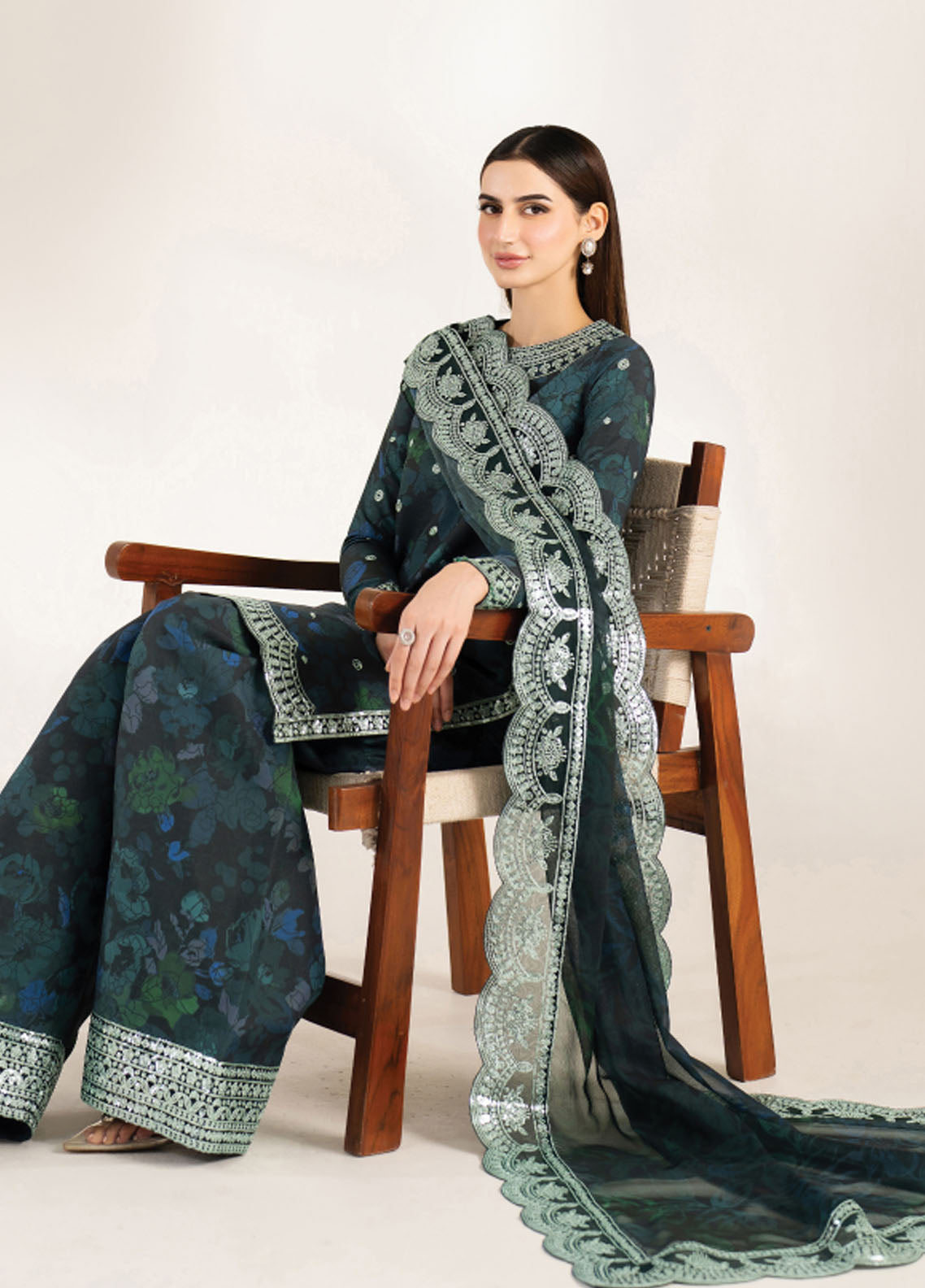 Fiorella by Farasha Embroidered Raw Silk Suits Unstitched 3 Piece FSH25FF D-01 Alora Charm