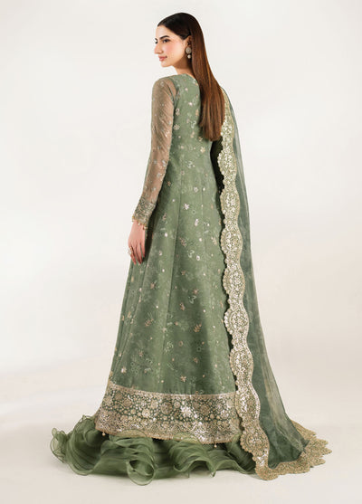 Fiorella by Farasha Embroidered Chiffon Suits Unstitched 3 Piece FSH25FF D-06 Olive Aura