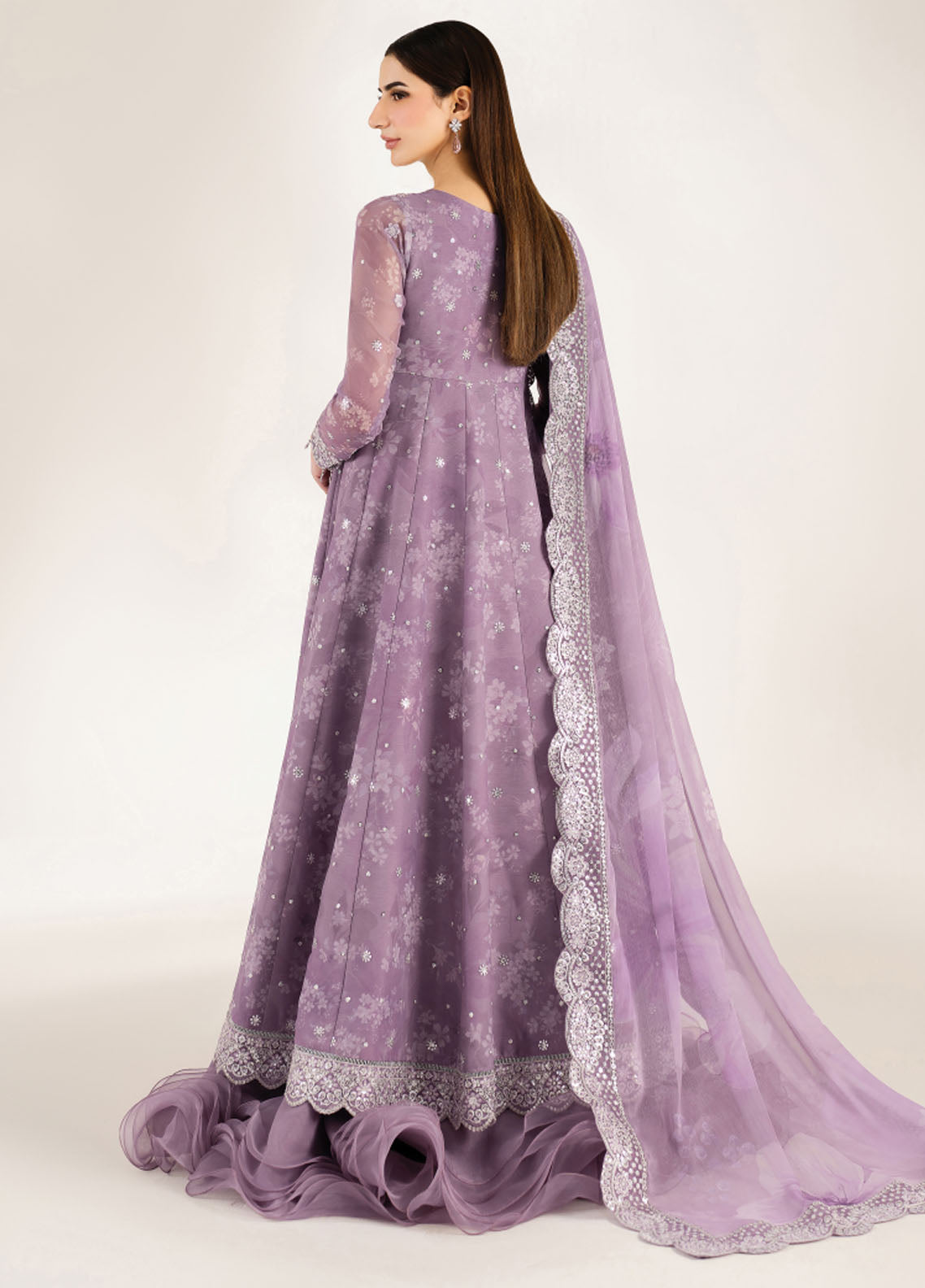 Fiorella by Farasha Embroidered Chiffon Suits Unstitched 3 Piece FSH25FF D-10 Violet Dream