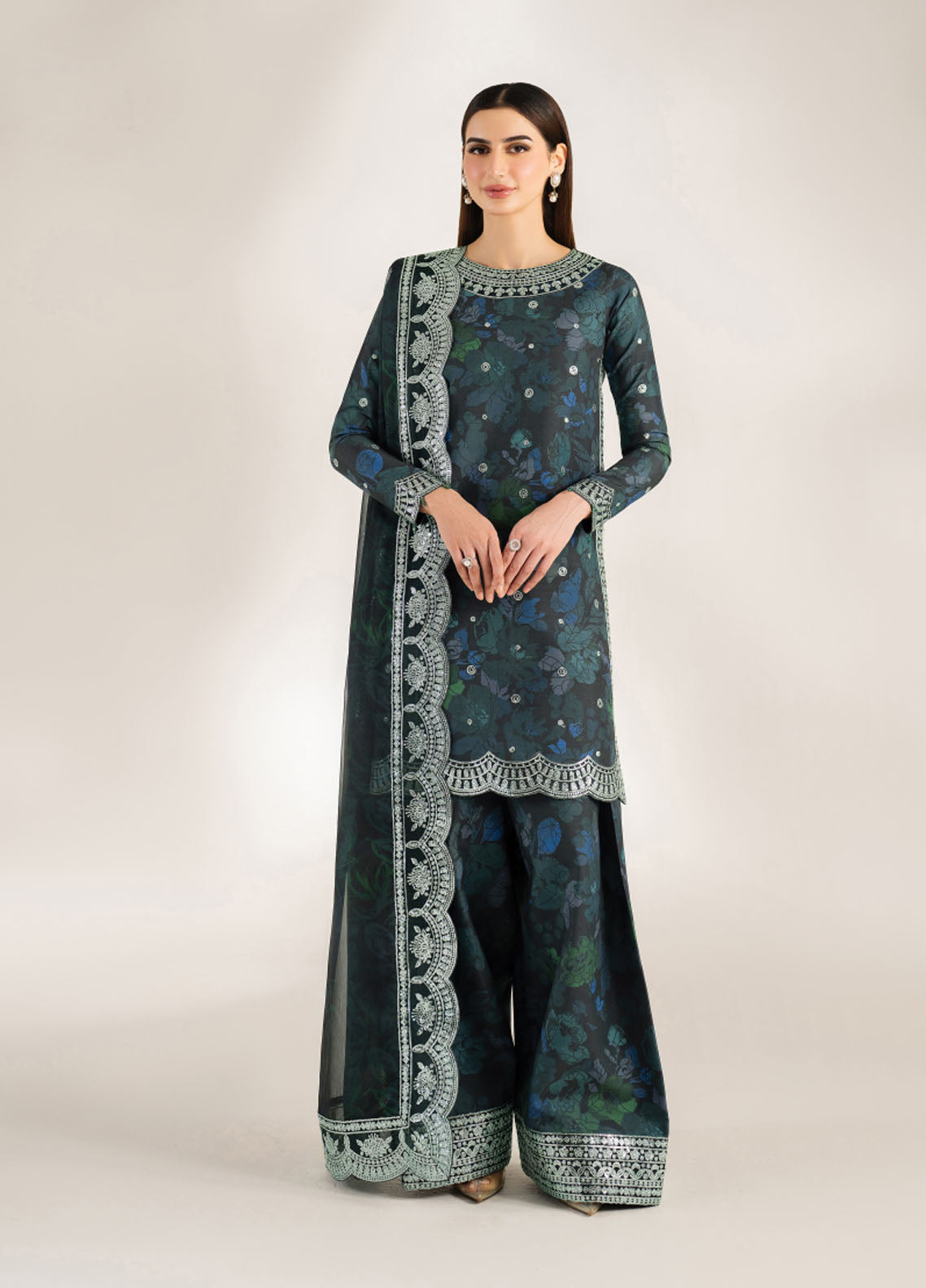 Fiorella by Farasha Embroidered Raw Silk Suits Unstitched 3 Piece FSH25FF D-01 Alora Charm