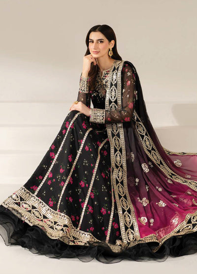 Fiorella by Farasha Embroidered Chiffon Suits Unstitched 3 Piece FSH25FF D-04 Fuchsia Night