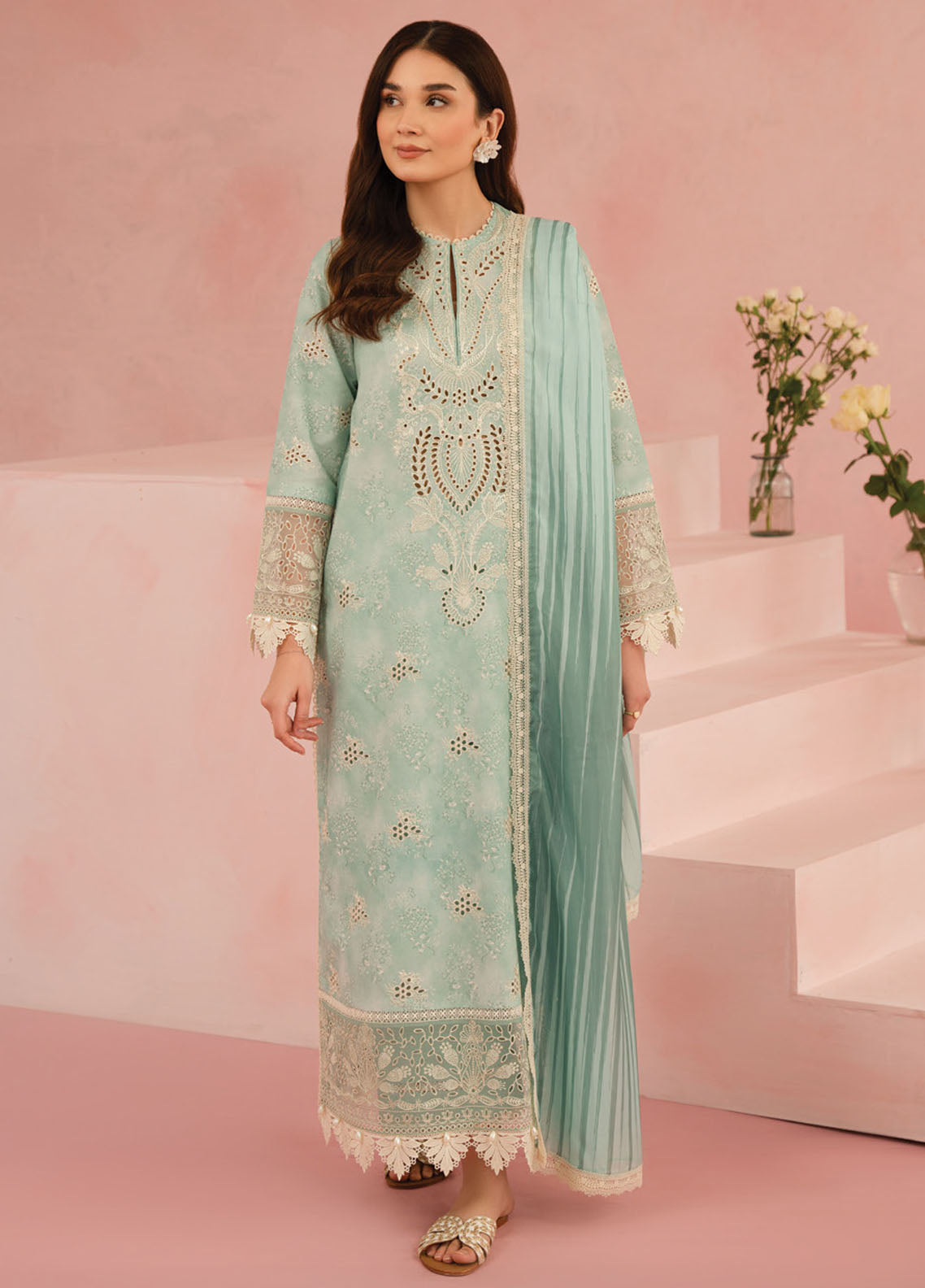 Floral Charm by Afrozeh Unstitched Lawn Collection 2025 D-02 Leonora