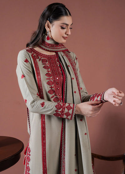 Faiza Faisal Unstitched Embroidered Winter Collection 2024 D-01 Saffa