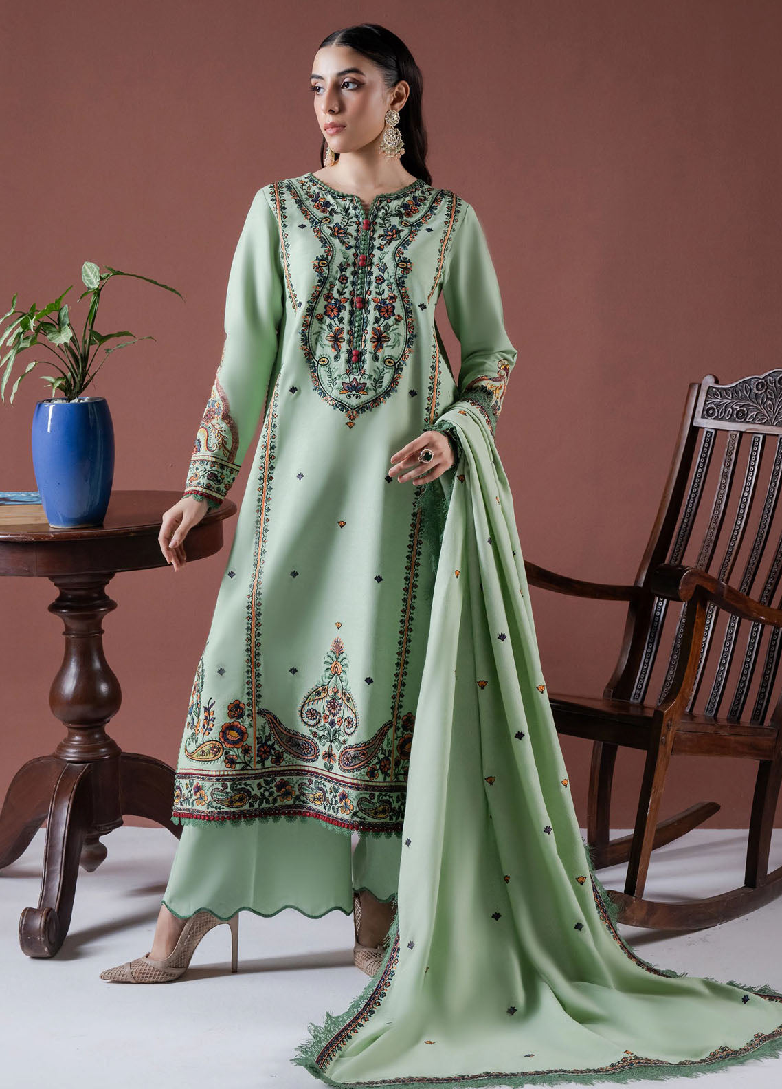 Faiza Faisal Unstitched Embroidered Winter Collection 2024 D-02 Ada