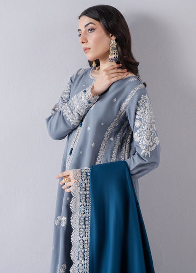 Faiza Faisal Unstitched Embroidered Winter Collection 2024 D-04 Defne