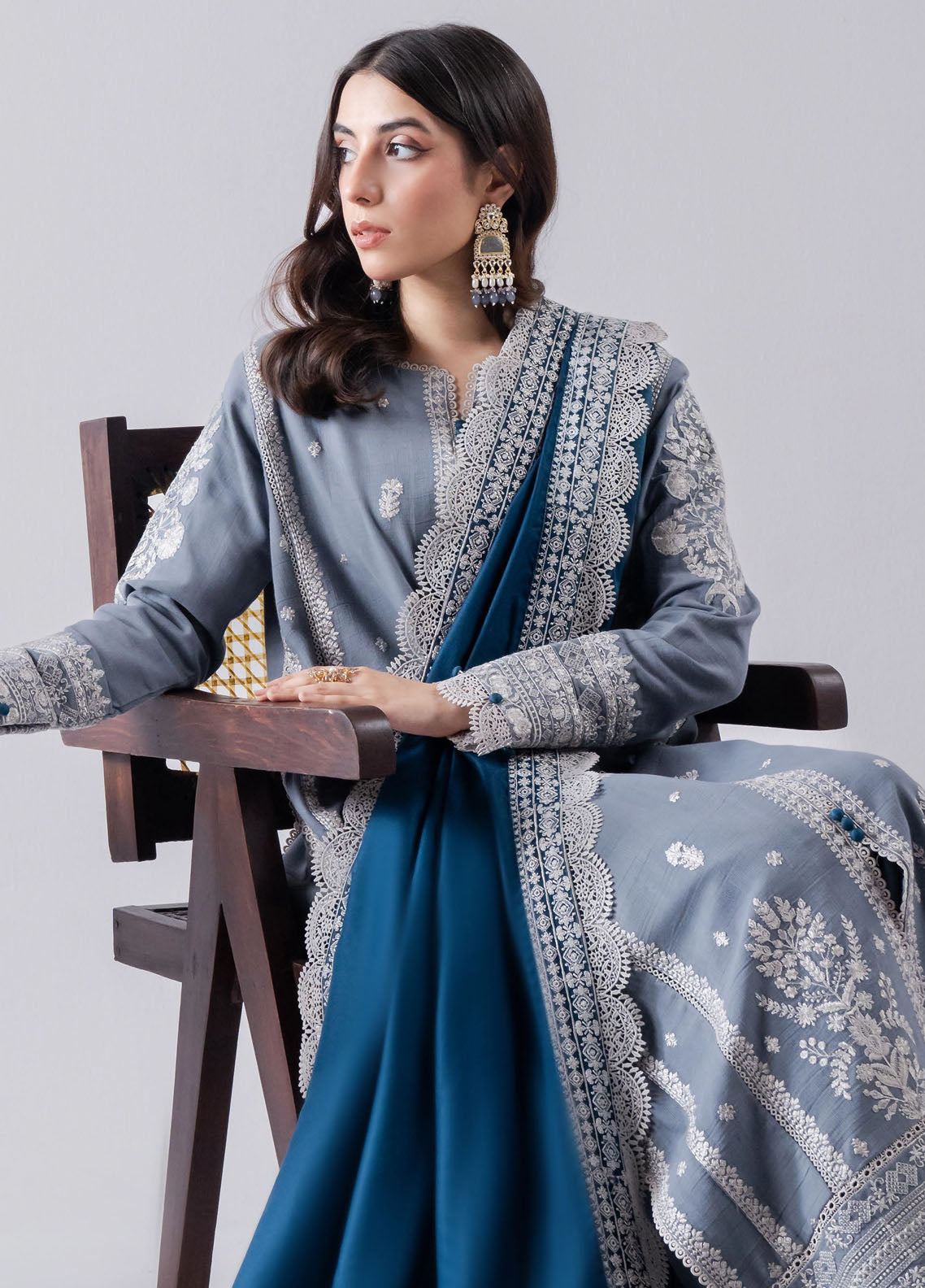 Faiza Faisal Unstitched Embroidered Winter Collection 2024 D-04 Defne