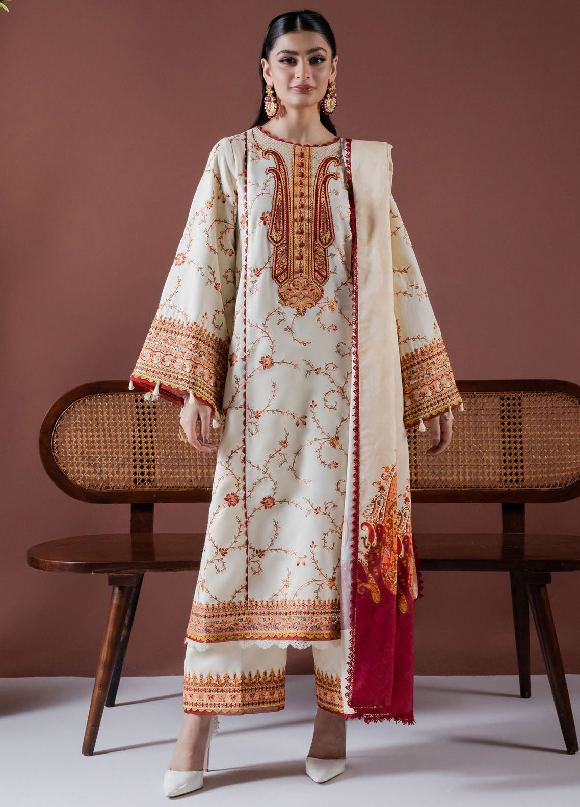 Faiza Faisal Unstitched Embroidered Winter Collection 2024 D-03 Elaaf