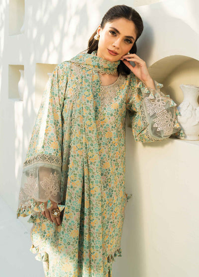 Faiza Faisal Embroidered Lawn Suits Unstitched 3 Piece FFX25P Aniqa