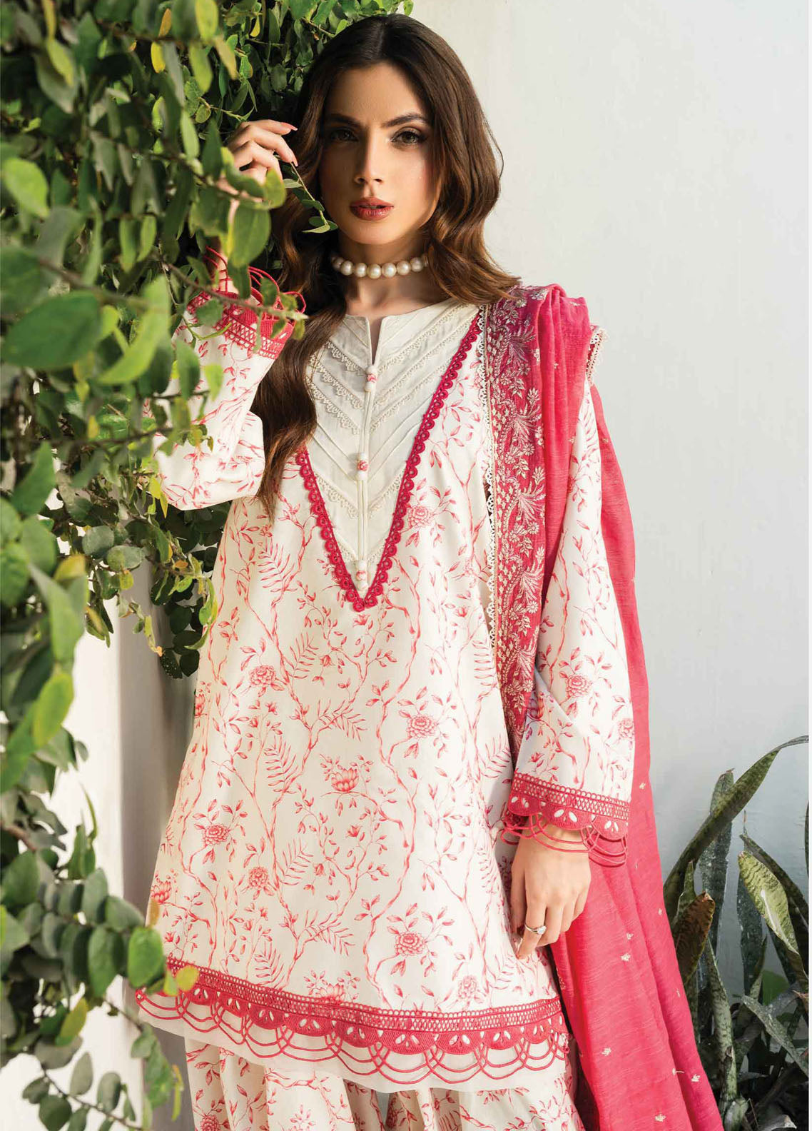 Faiza Faisal Embroidered Lawn Suits Unstitched 3 Piece FFX25P Ines