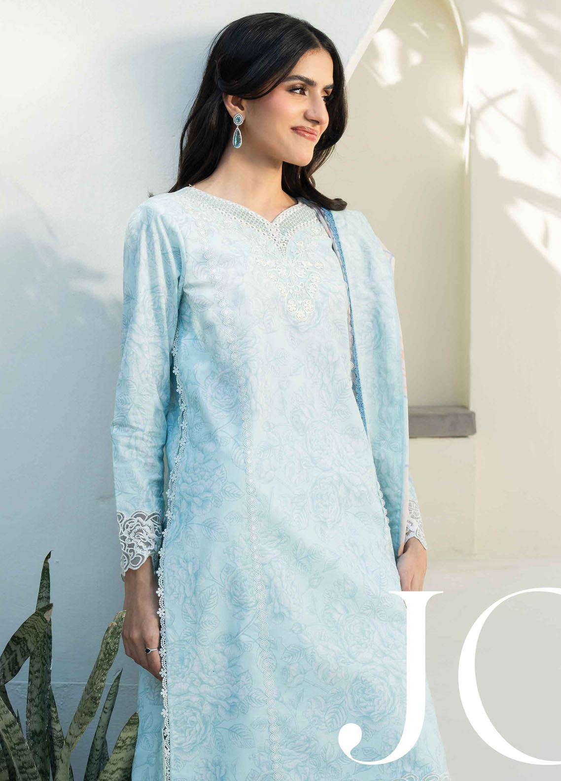 Faiza Faisal Embroidered Lawn Suits Unstitched 3 Piece FFX25P Jose