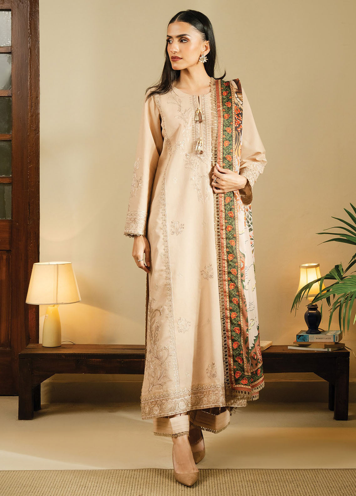 Faiza Faisal Embroidered Lawn Suits Unstitched 3 Piece FFX25SL Baha