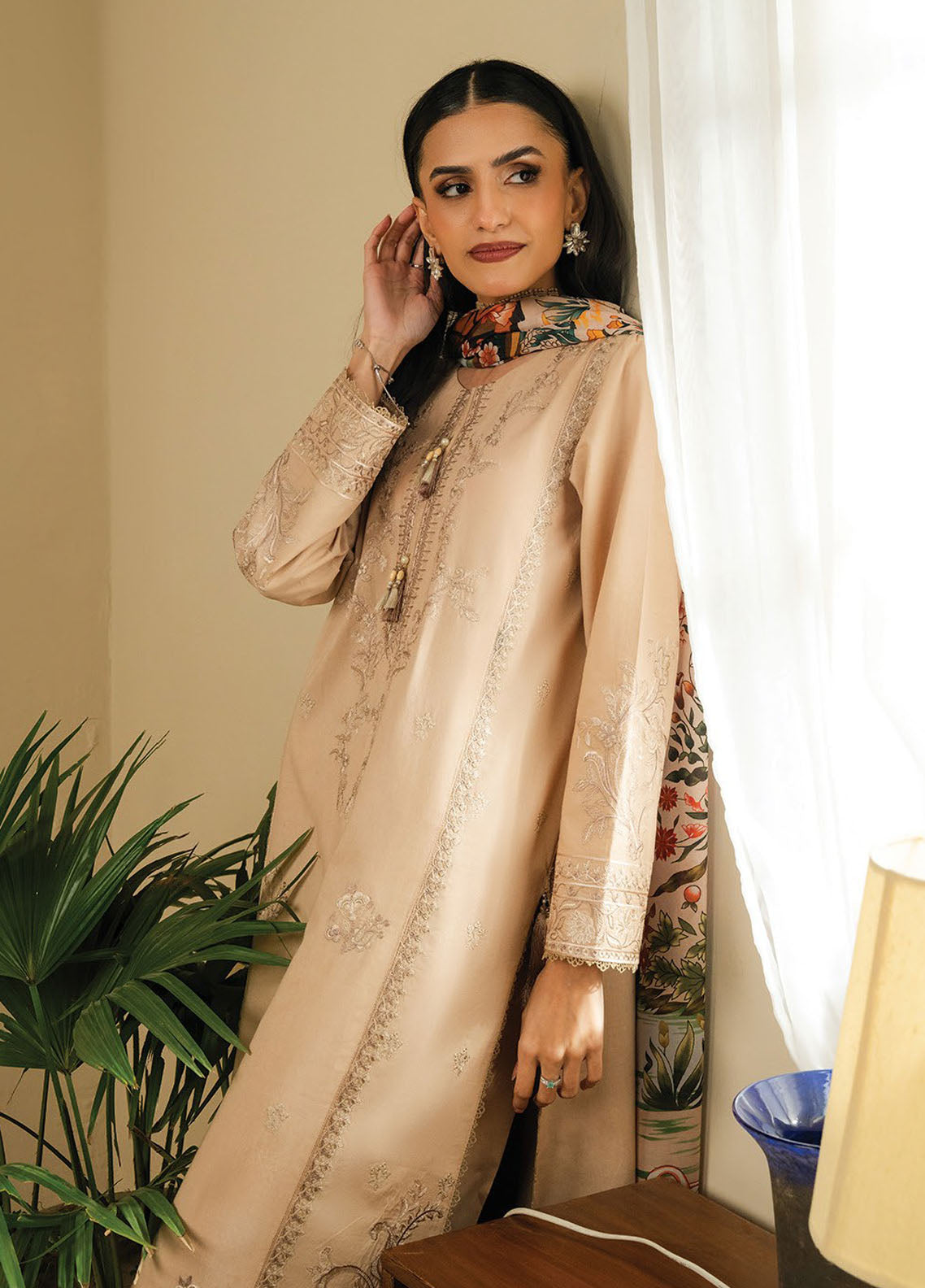 Faiza Faisal Embroidered Lawn Suits Unstitched 3 Piece FFX25SL Baha