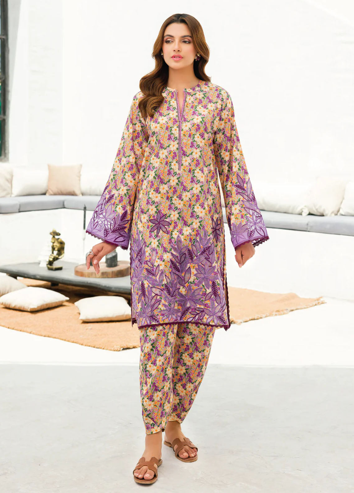 Faiza Faisal Pret Embroidered Lawn 2 Piece Suit Ella