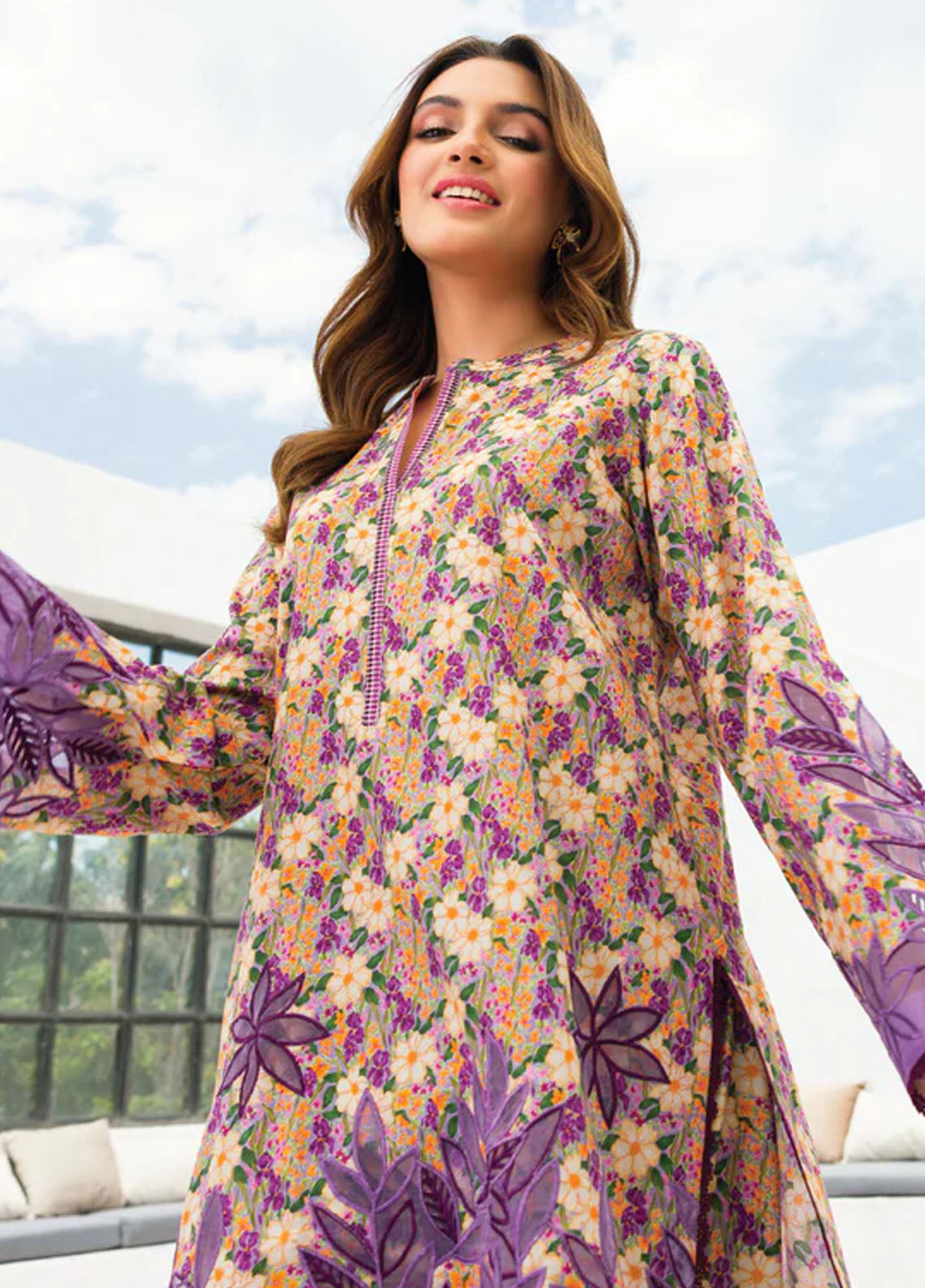 Faiza Faisal Pret Embroidered Lawn 2 Piece Suit Ella