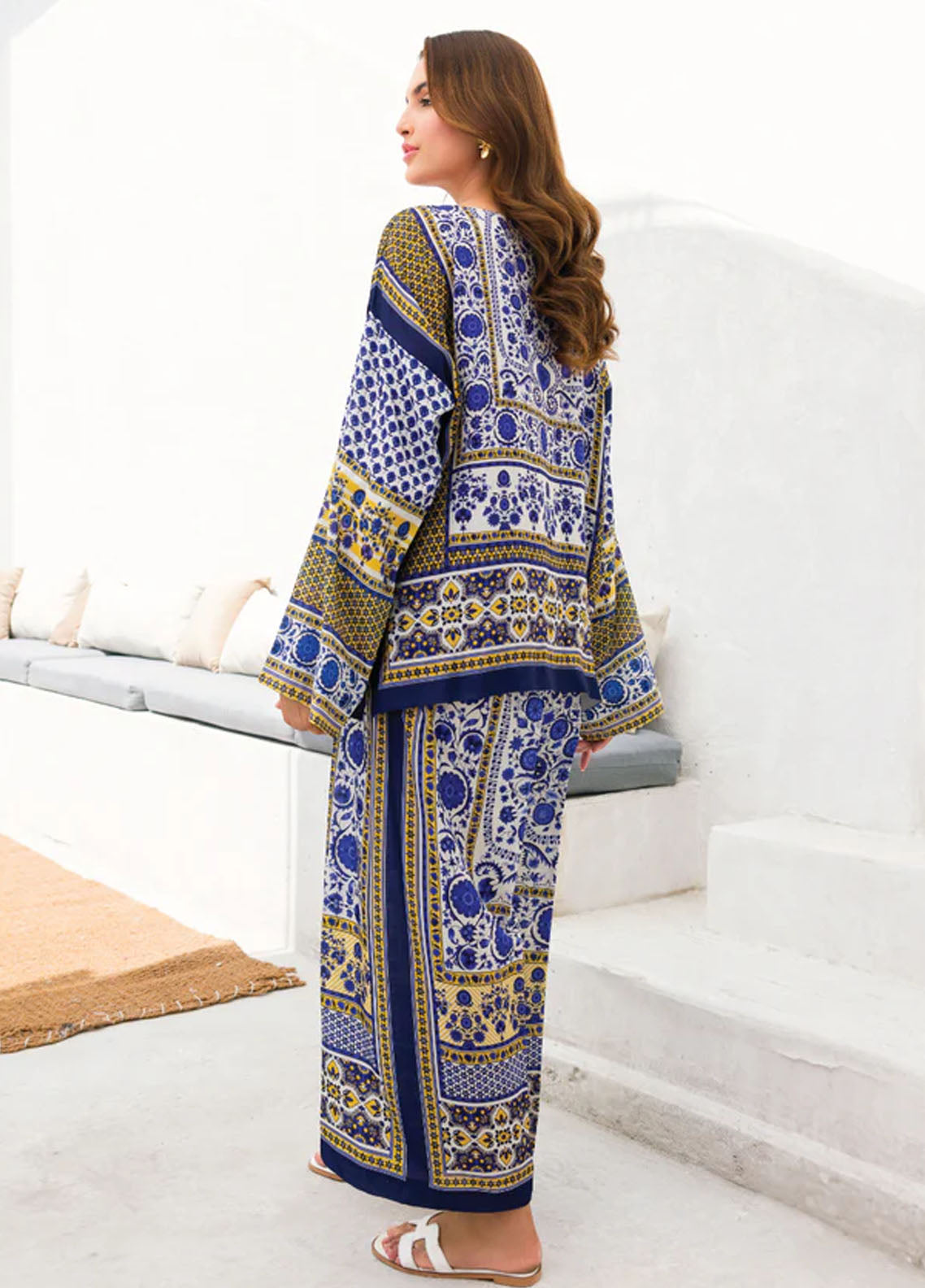 Faiza Faisal Pret Printed Silk 2 Piece Suit Helmi