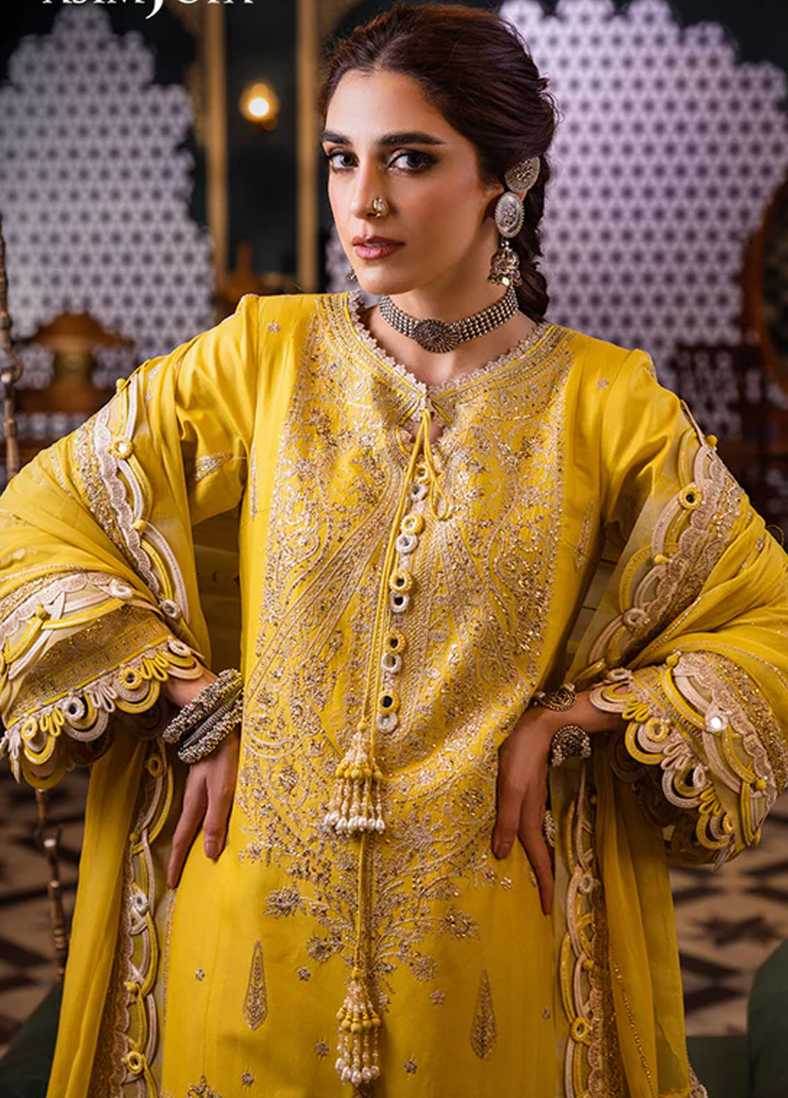 Fasana-e-Ishq By Asim Jofa Eid Luxury Lawn Collection 2024 AJFI-29