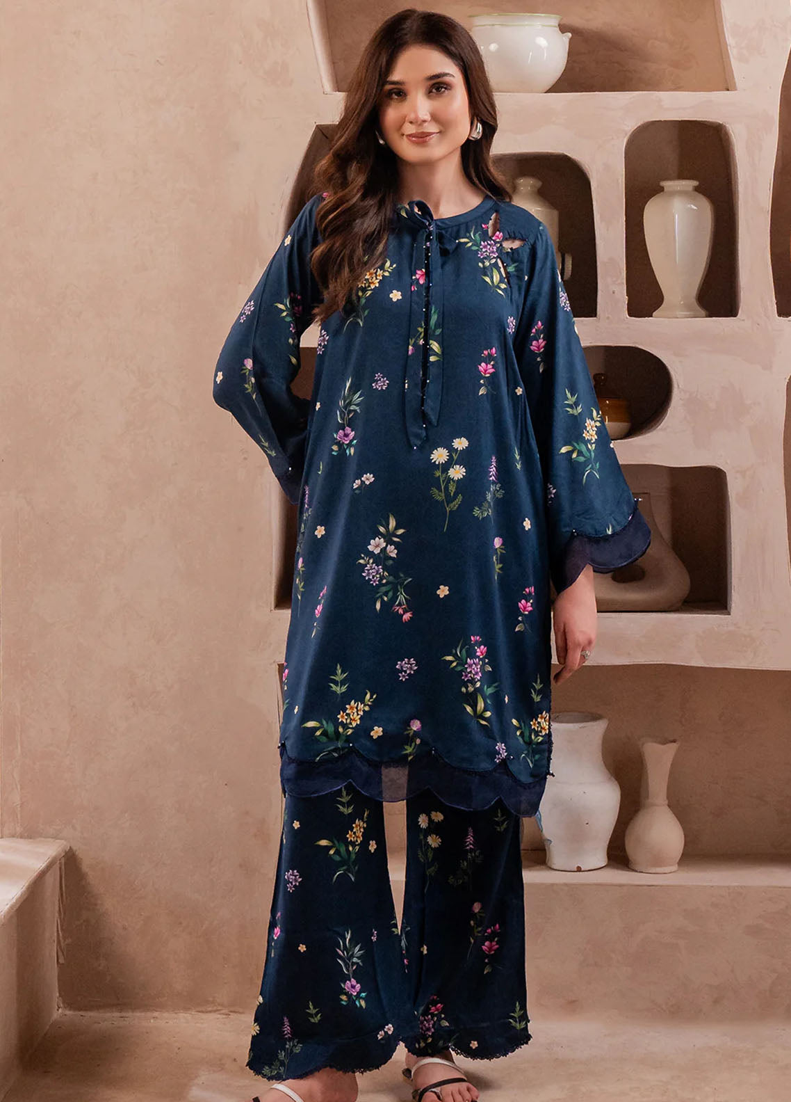 Fiore By Meerak Printed Linen Suit Unstitched 2 Piece MRK24FL Azura - Fall Collection