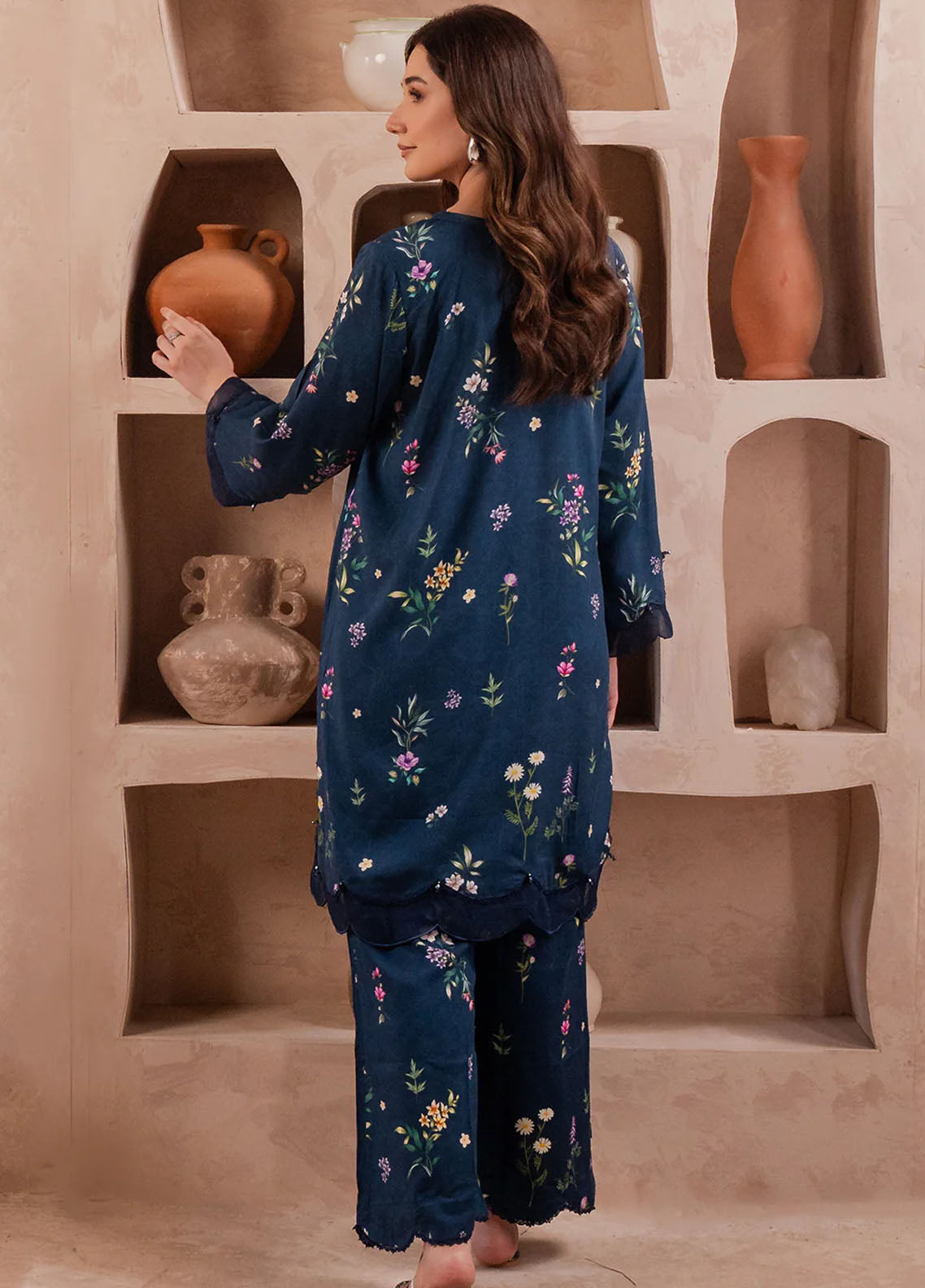 Fiore By Meerak Printed Linen Suit Unstitched 2 Piece MRK24FL Azura - Fall Collection