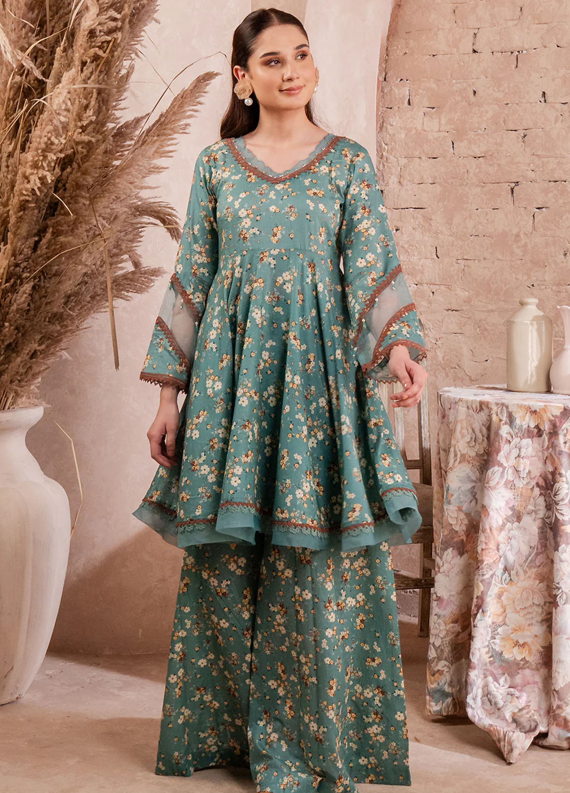 Fiore By Meerak Printed Linen Suit Unstitched 2 Piece MRK24FL Elma - Fall Collection