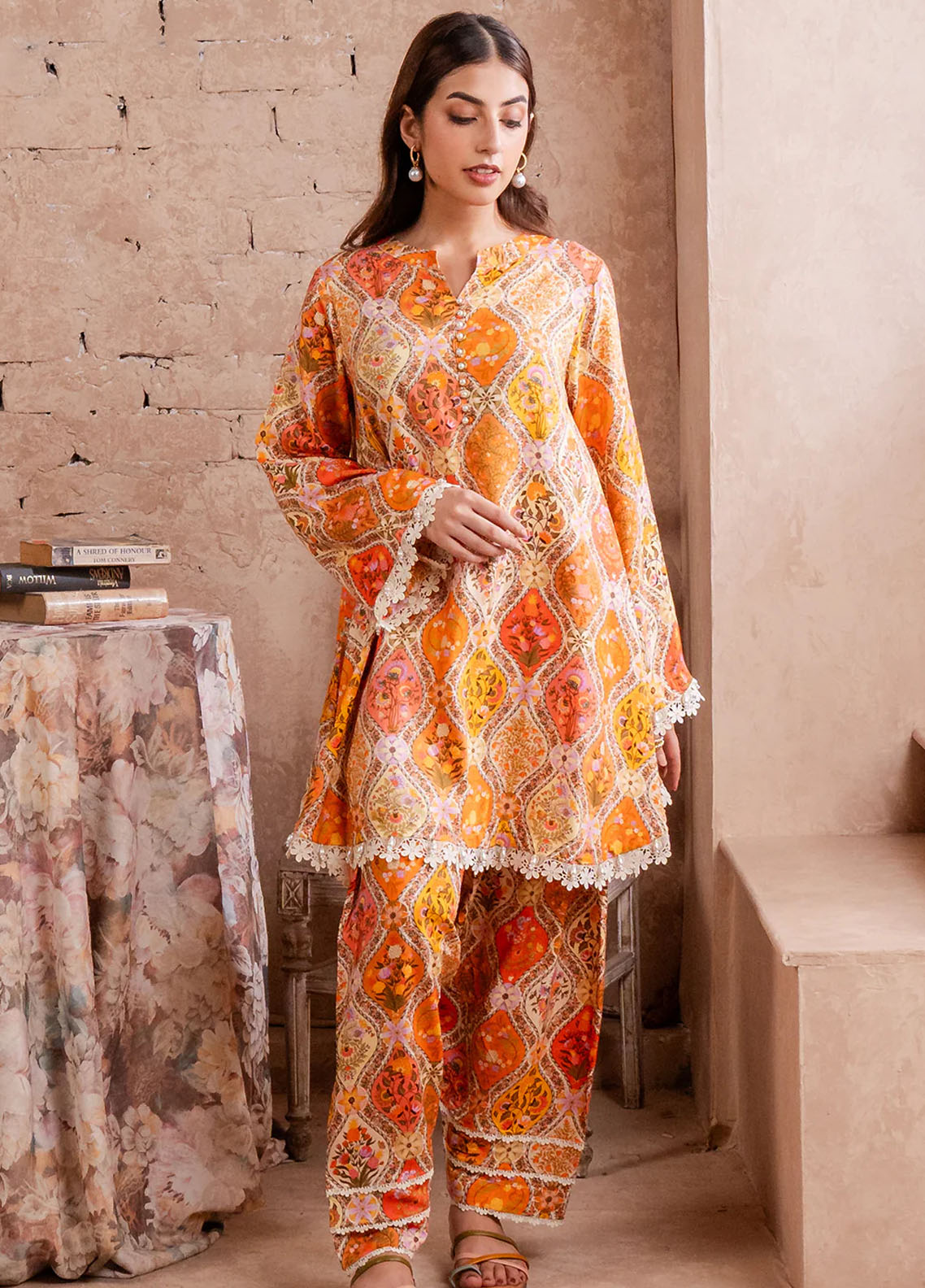 Fiore By Meerak Printed Linen Suit Unstitched 2 Piece MRK24FL Glint - Fall Collection