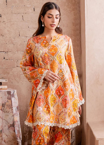 Fiore By Meerak Printed Linen Suit Unstitched 2 Piece MRK24FL Glint - Fall Collection