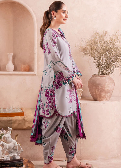 Fiore By Meerak Printed Linen Suit Unstitched 3 Piece MRK24FL Dove - Fall Collection