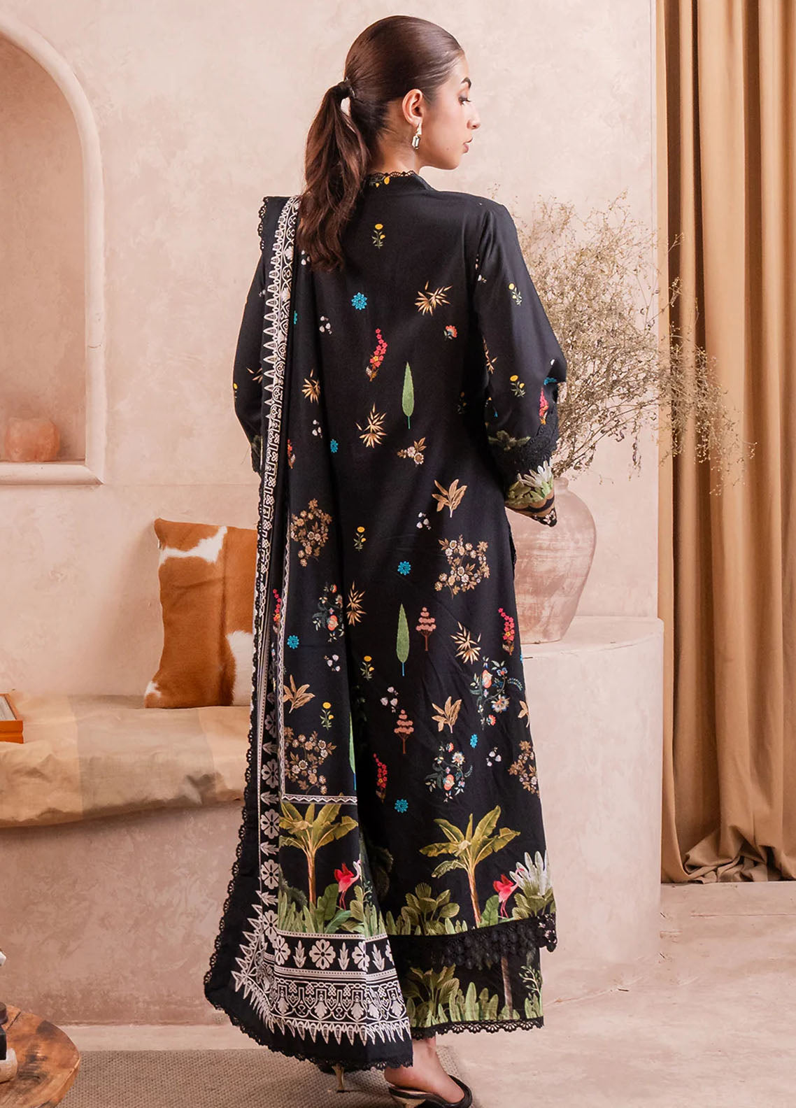 Fiore By Meerak Printed Linen Suit Unstitched 3 Piece MRK24FL Eclipse - Fall Collection