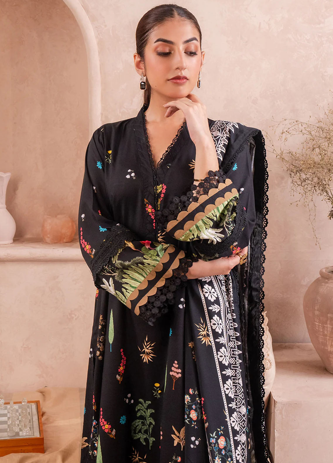 Fiore By Meerak Printed Linen Suit Unstitched 3 Piece MRK24FL Eclipse - Fall Collection