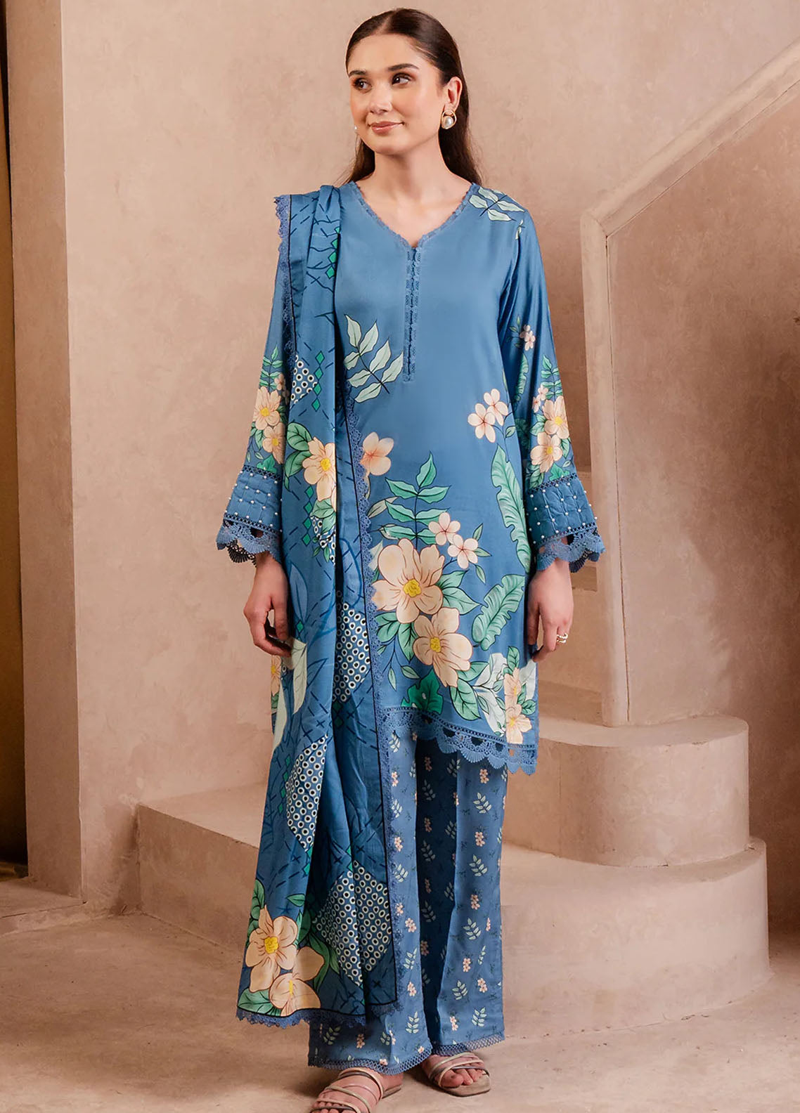 Fiore By Meerak Printed Linen Suit Unstitched 3 Piece MRK24FL Ethereal - Fall Collection