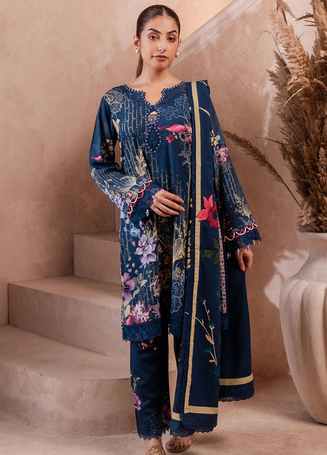 Fiore By Meerak Printed Linen Suit Unstitched 3 Piece MRK24FL Flow - Fall Collection