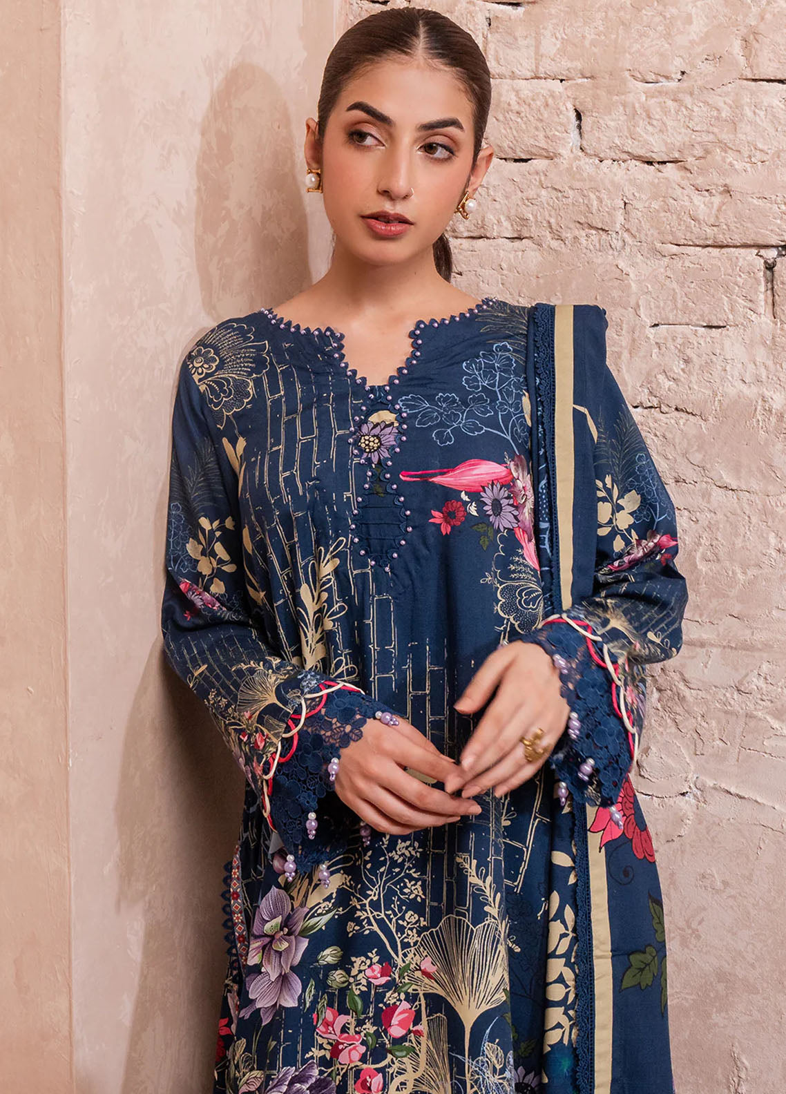 Fiore By Meerak Printed Linen Suit Unstitched 3 Piece MRK24FL Flow - Fall Collection