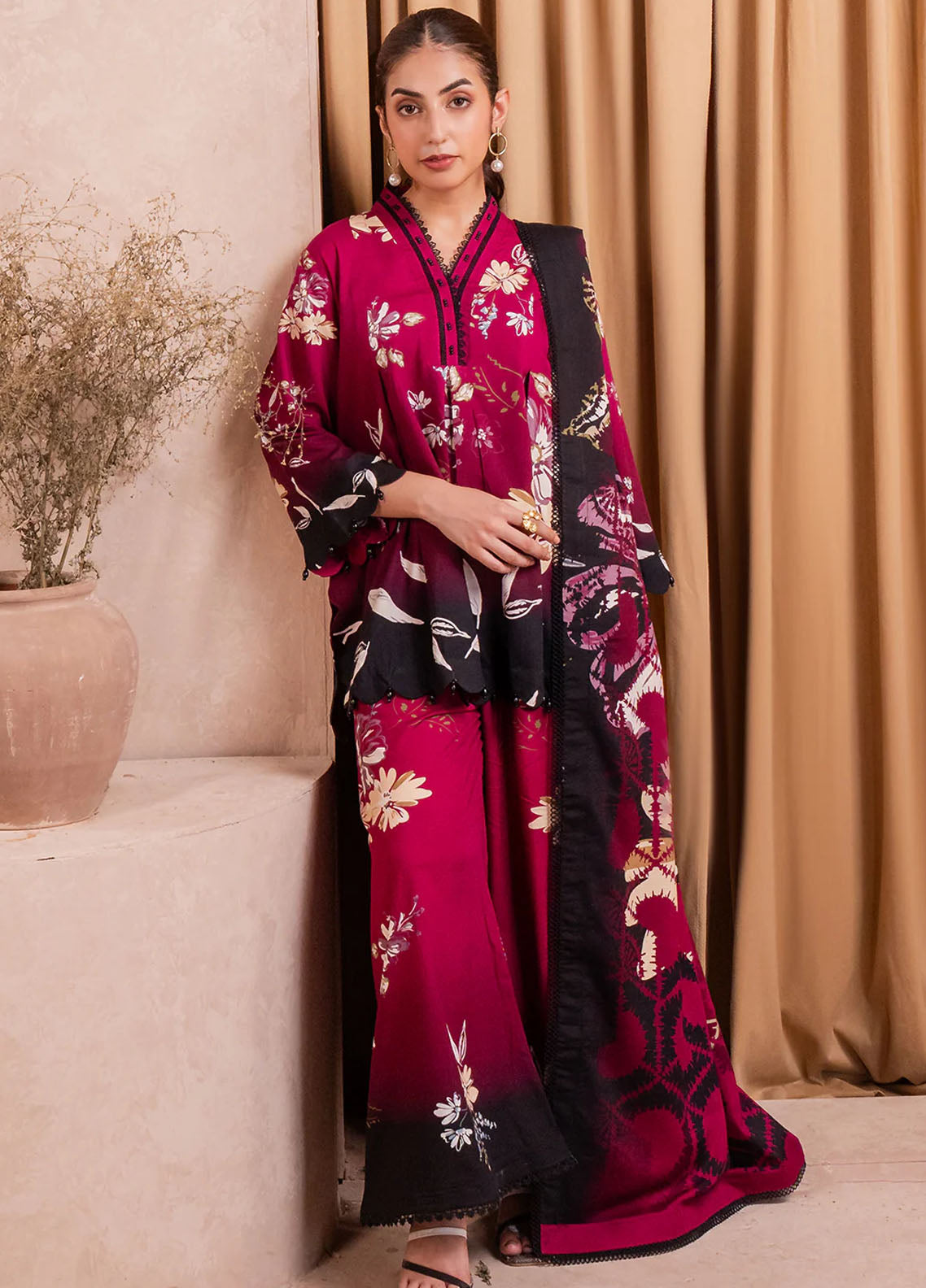 Fiore By Meerak Printed Linen Suit Unstitched 3 Piece MRK24FL Twilight - Fall Collection