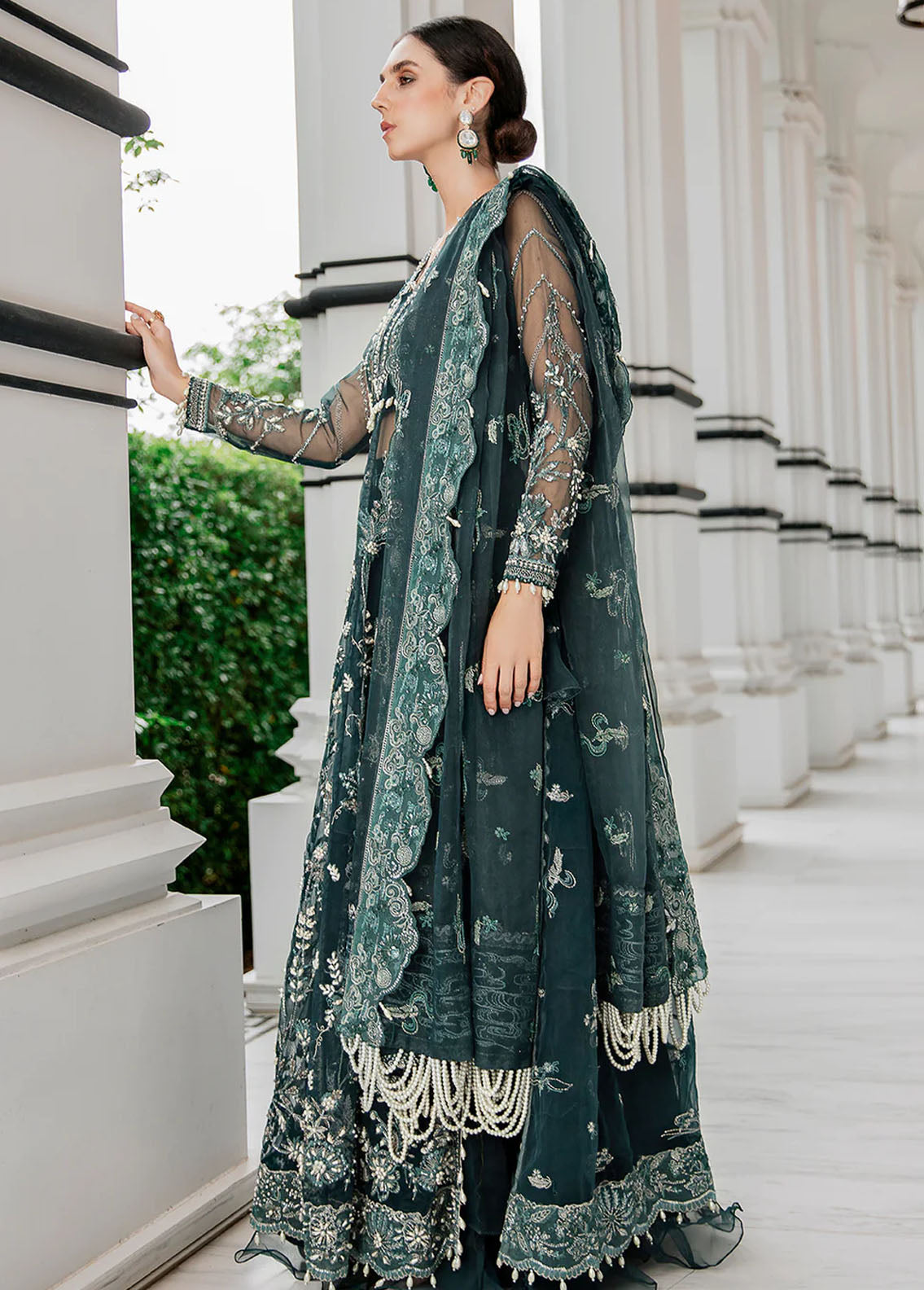 Saad Shaikh Pret Embroidered Organza 3 Piece Suit Zink Lisya