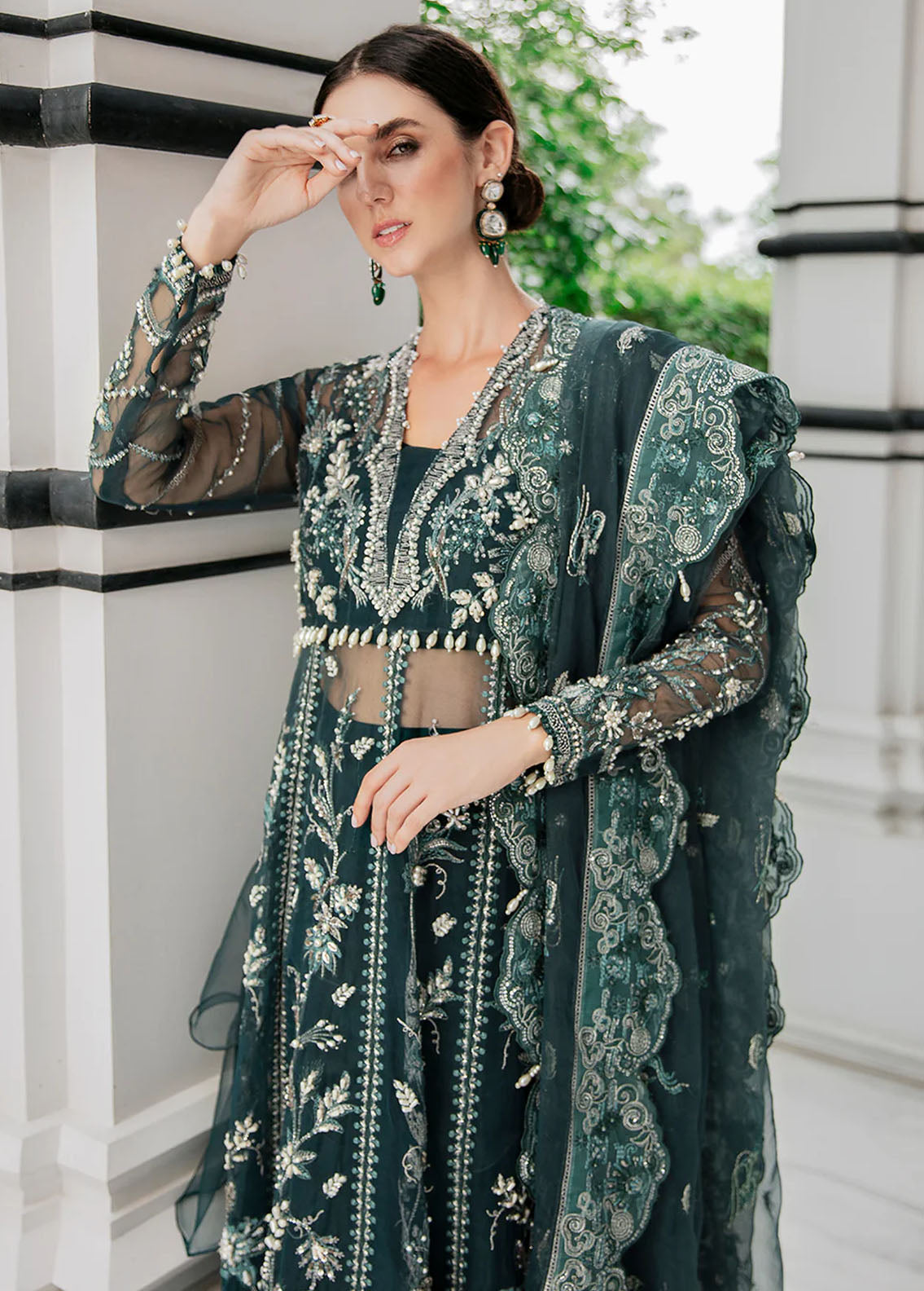 Saad Shaikh Pret Embroidered Organza 3 Piece Suit Zink Lisya