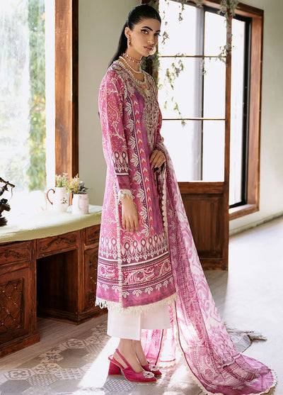 Flora by Roheenaz Unstitched Printed Lawn Collection 2024 RNP-02A Amaranth