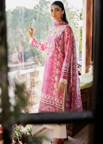 Flora by Roheenaz Unstitched Printed Lawn Collection 2024 RNP-02A Amaranth