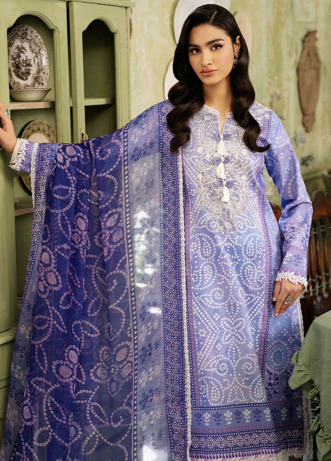 Flora by Roheenaz Unstitched Printed Lawn Collection 2024 RNP-03A Celestia
