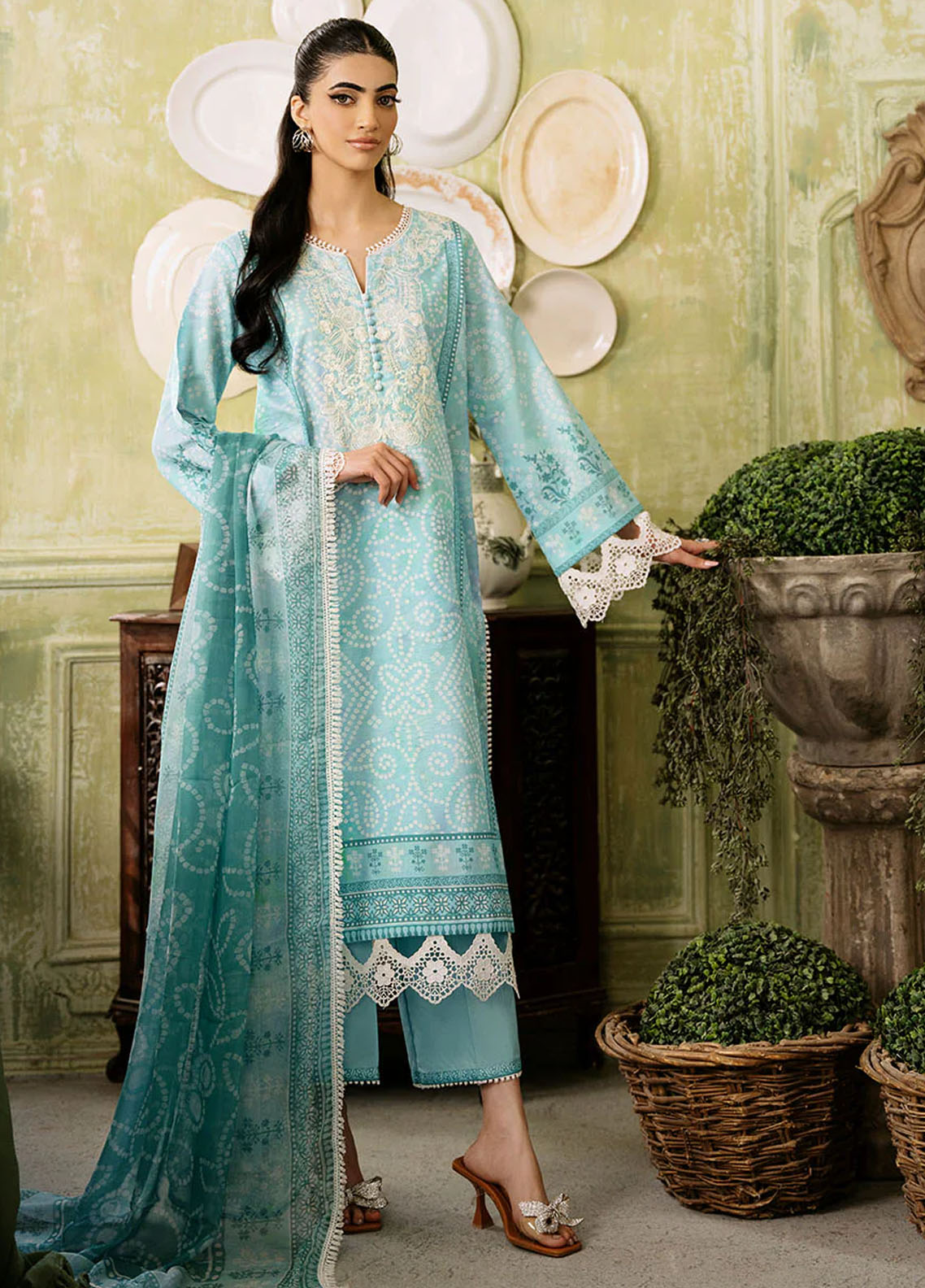 Flora by Roheenaz Unstitched Printed Lawn Collection 2024 RNP-03B Mirage