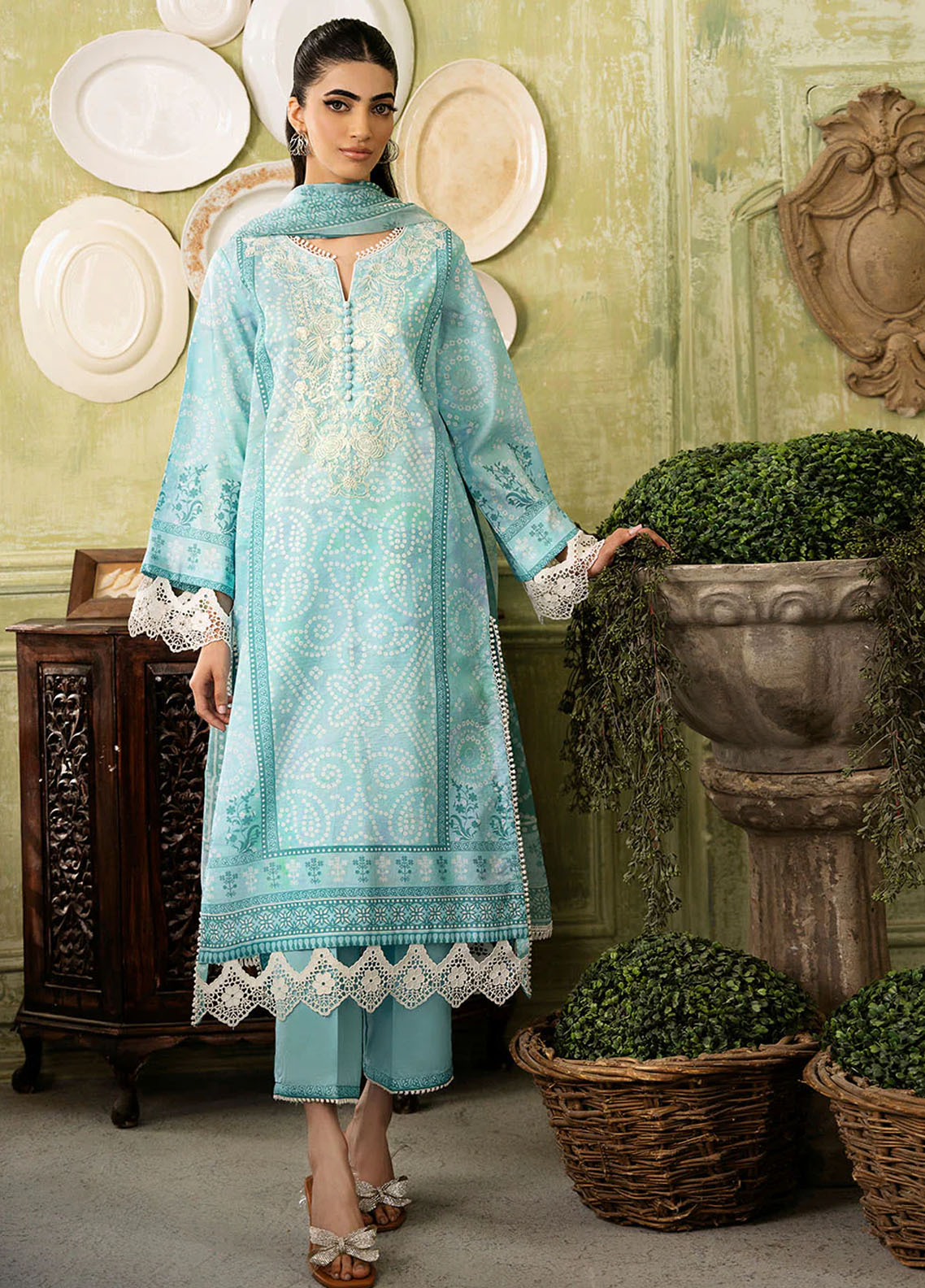 Flora by Roheenaz Unstitched Printed Lawn Collection 2024 RNP-03B Mirage