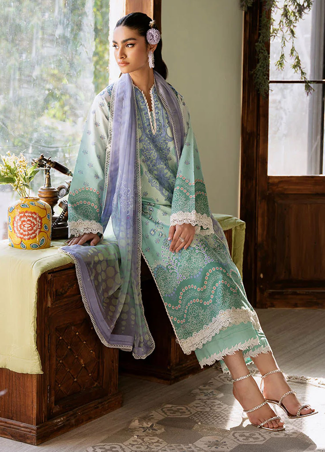 Flora by Roheenaz Unstitched Printed Lawn Collection 2024 RNP-04A Elysium