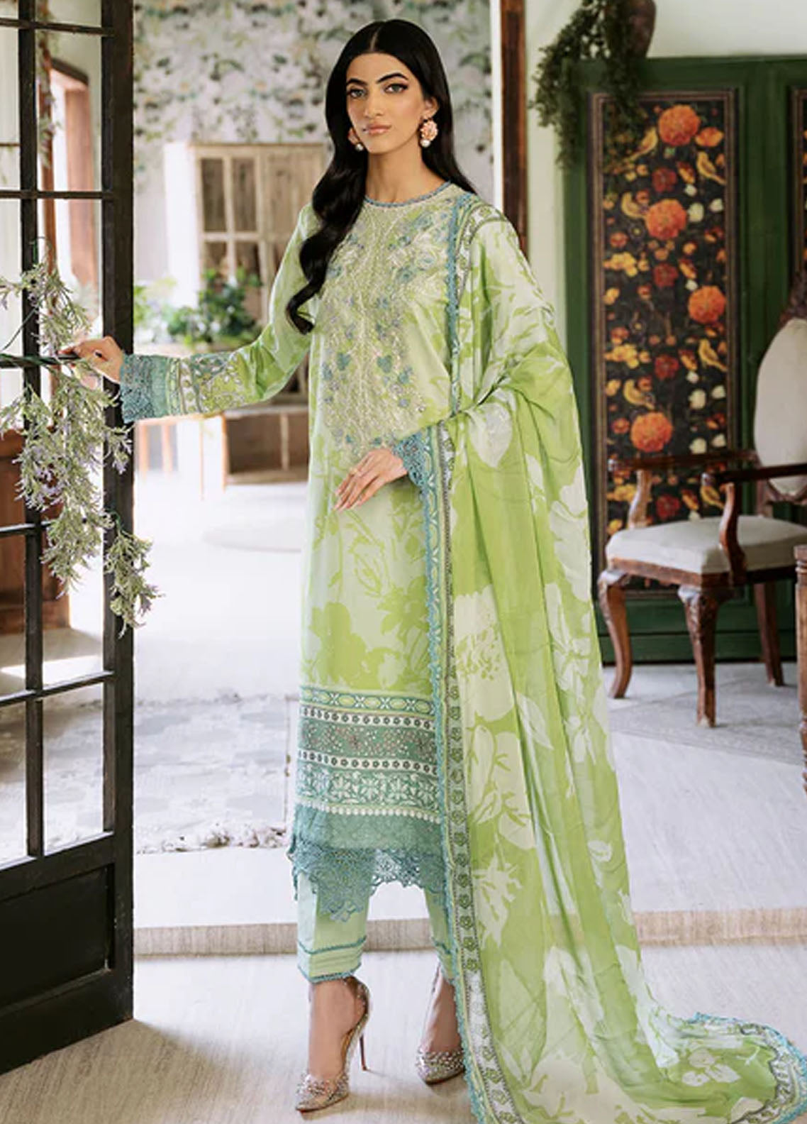 Flora by Roheenaz Unstitched Printed Lawn Collection 2024 RNP-05B Euphoria