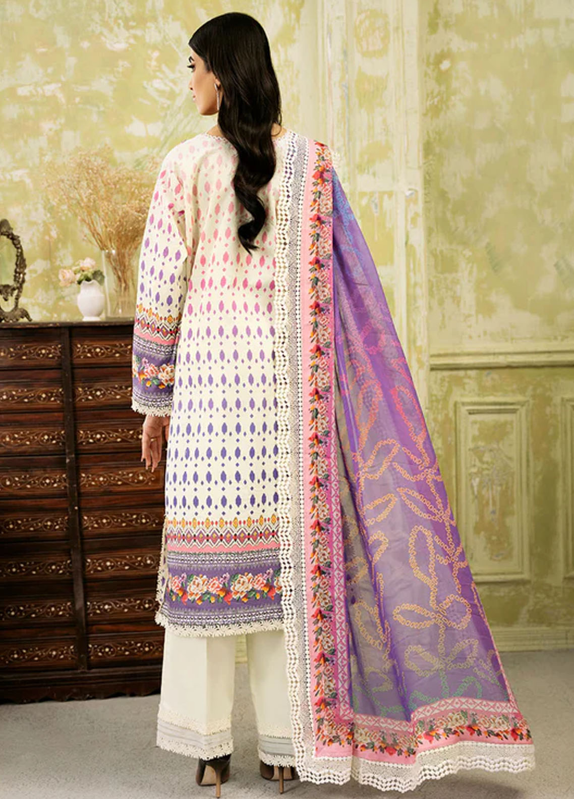 Flora by Roheenaz Unstitched Printed Lawn Collection 2024 RNP-06B Evangeline